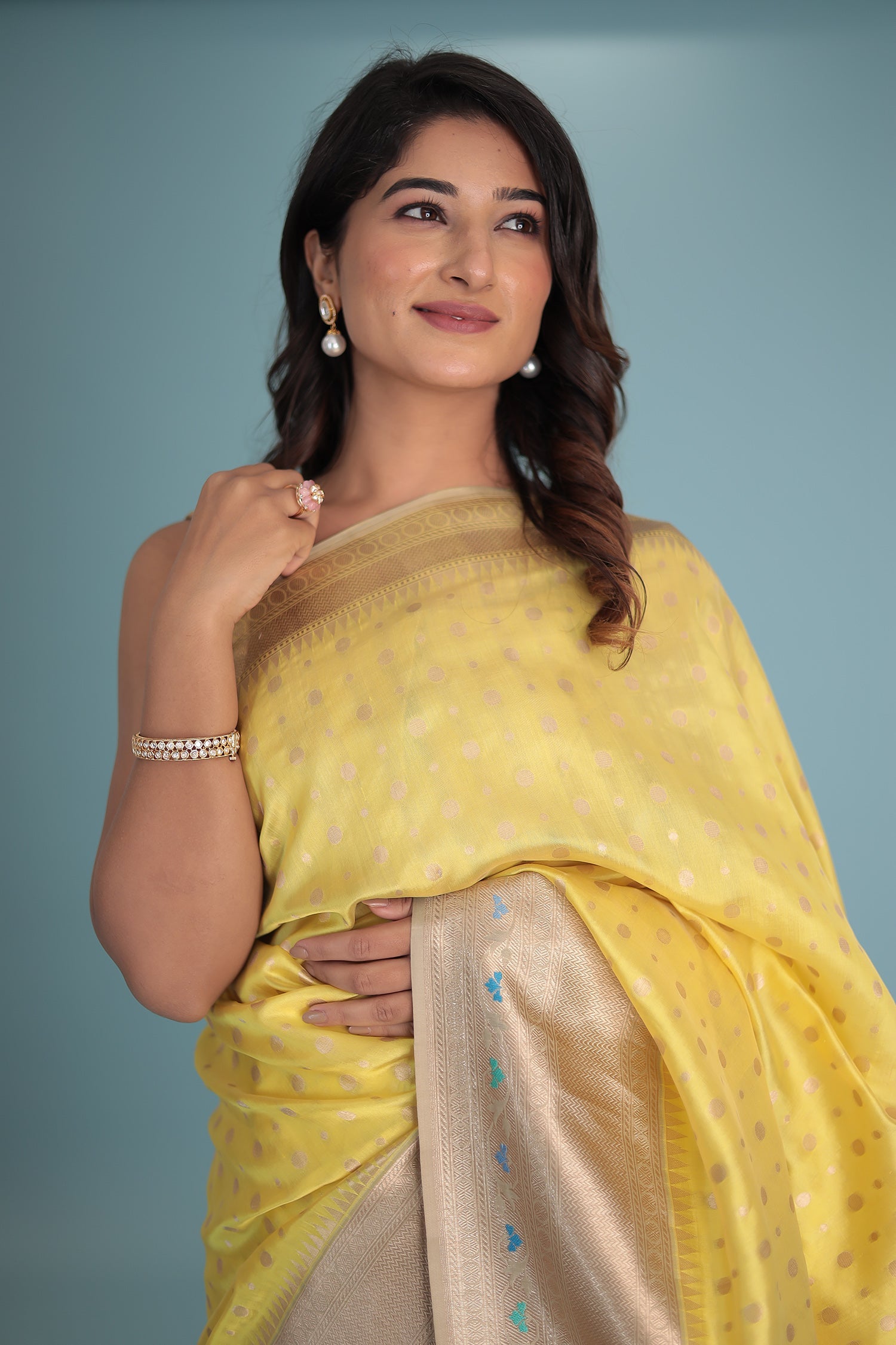 Handloom Pure Silk Saree with Contrast Border