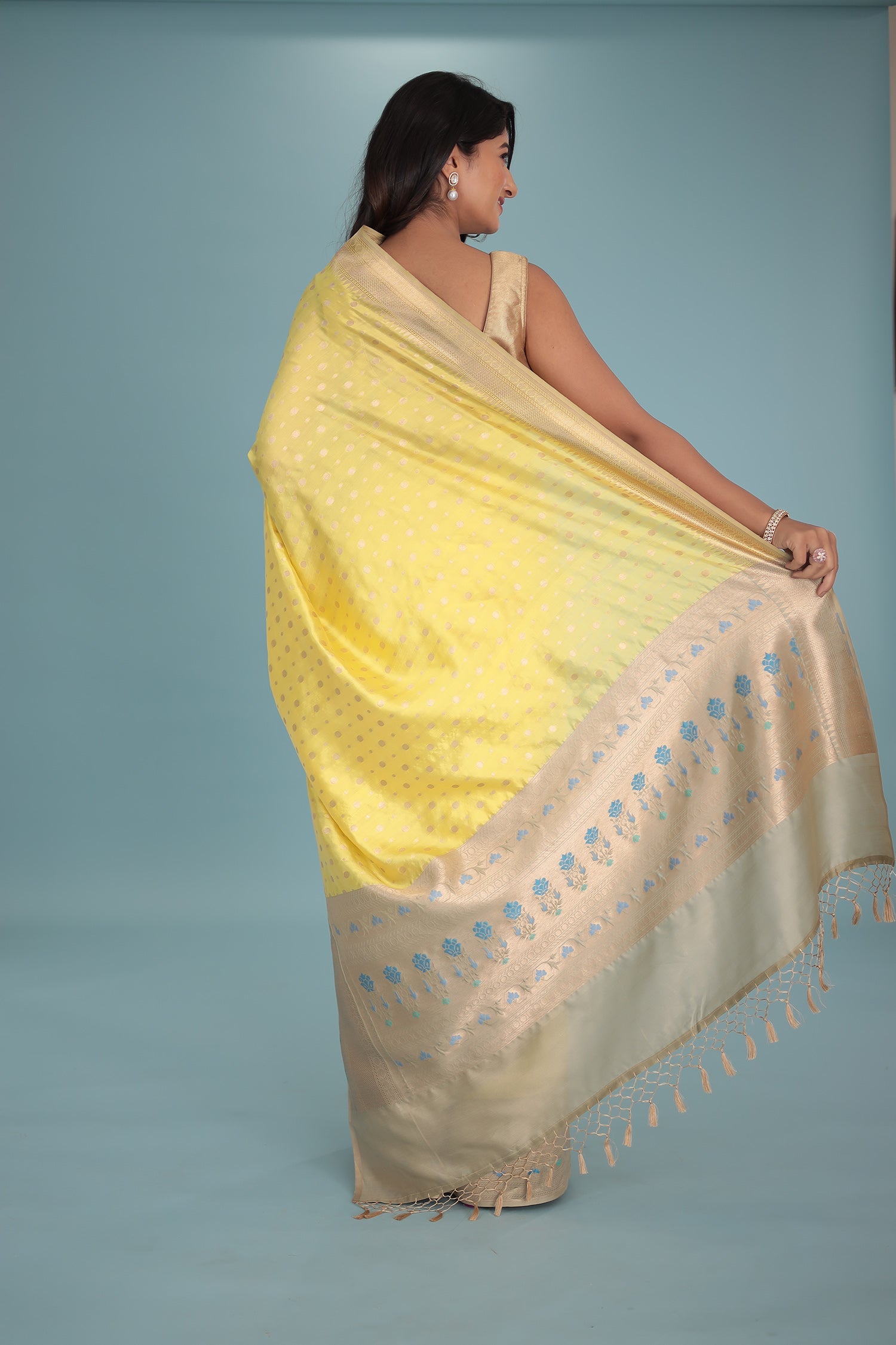Handloom Pure Silk Saree with Contrast Border