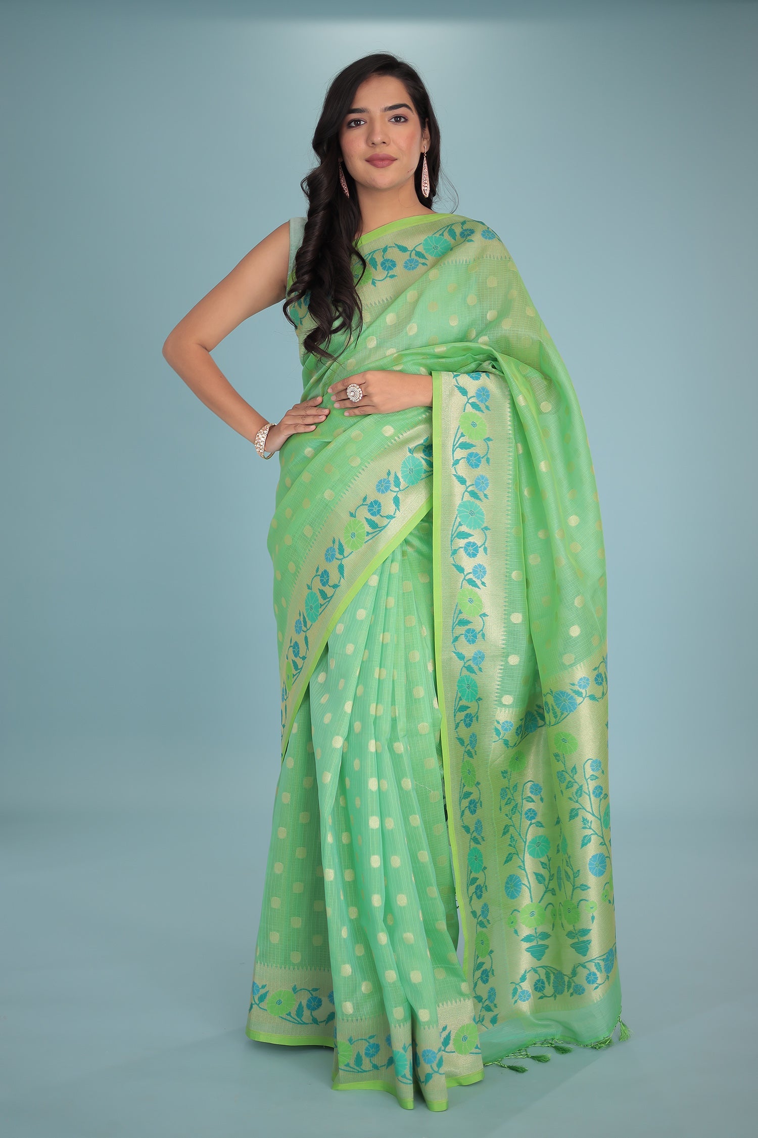 Hand Woven Kota Doria Pure Silk Saree