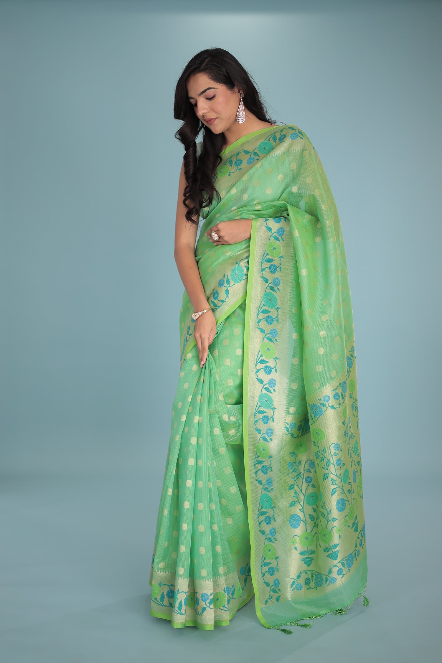 Hand Woven Kota Doria Pure Silk Saree