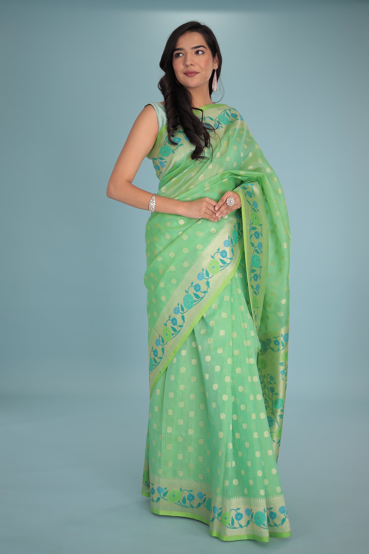 Hand Woven Kota Doria Pure Silk Saree