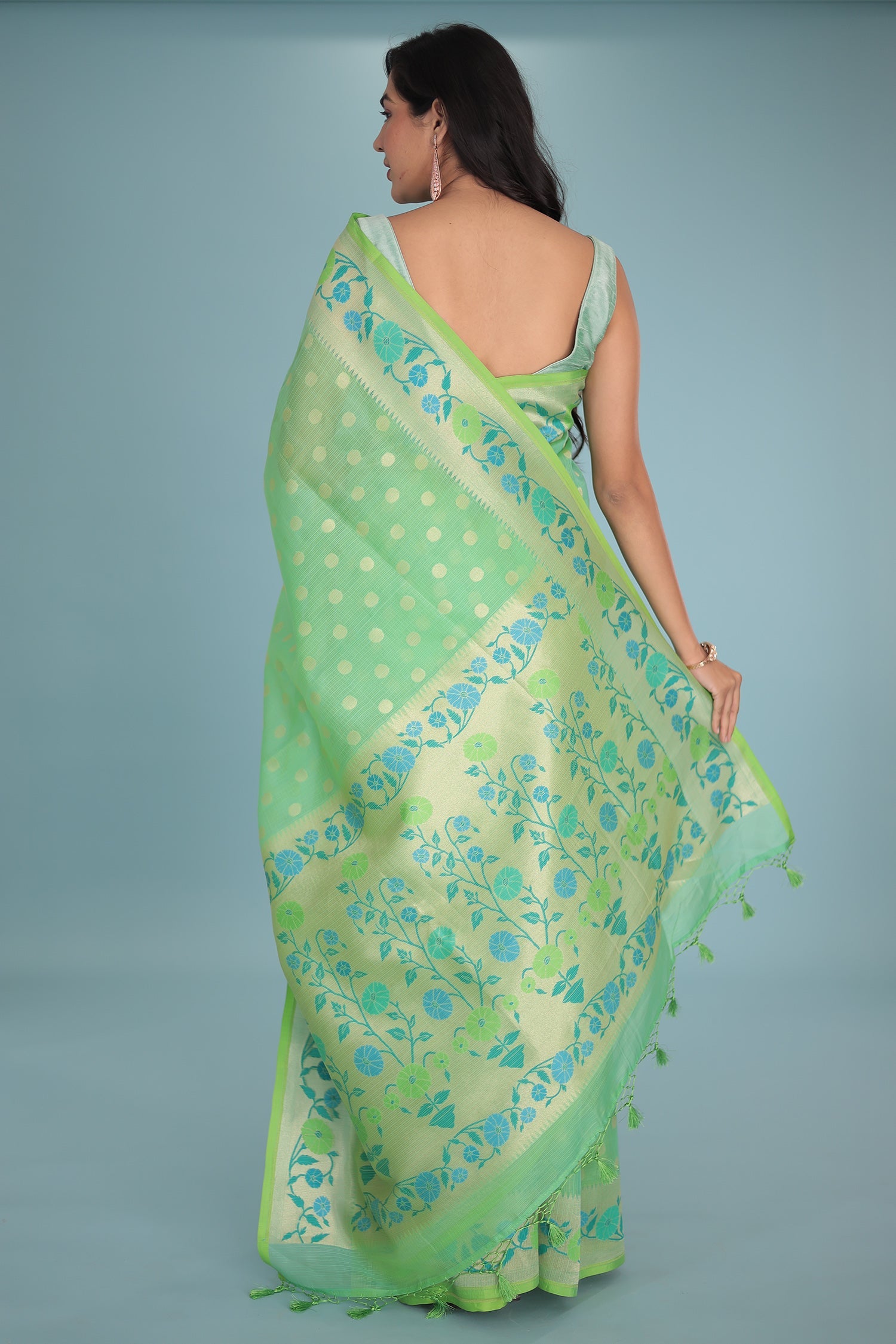 Hand Woven Kota Doria Pure Silk Saree