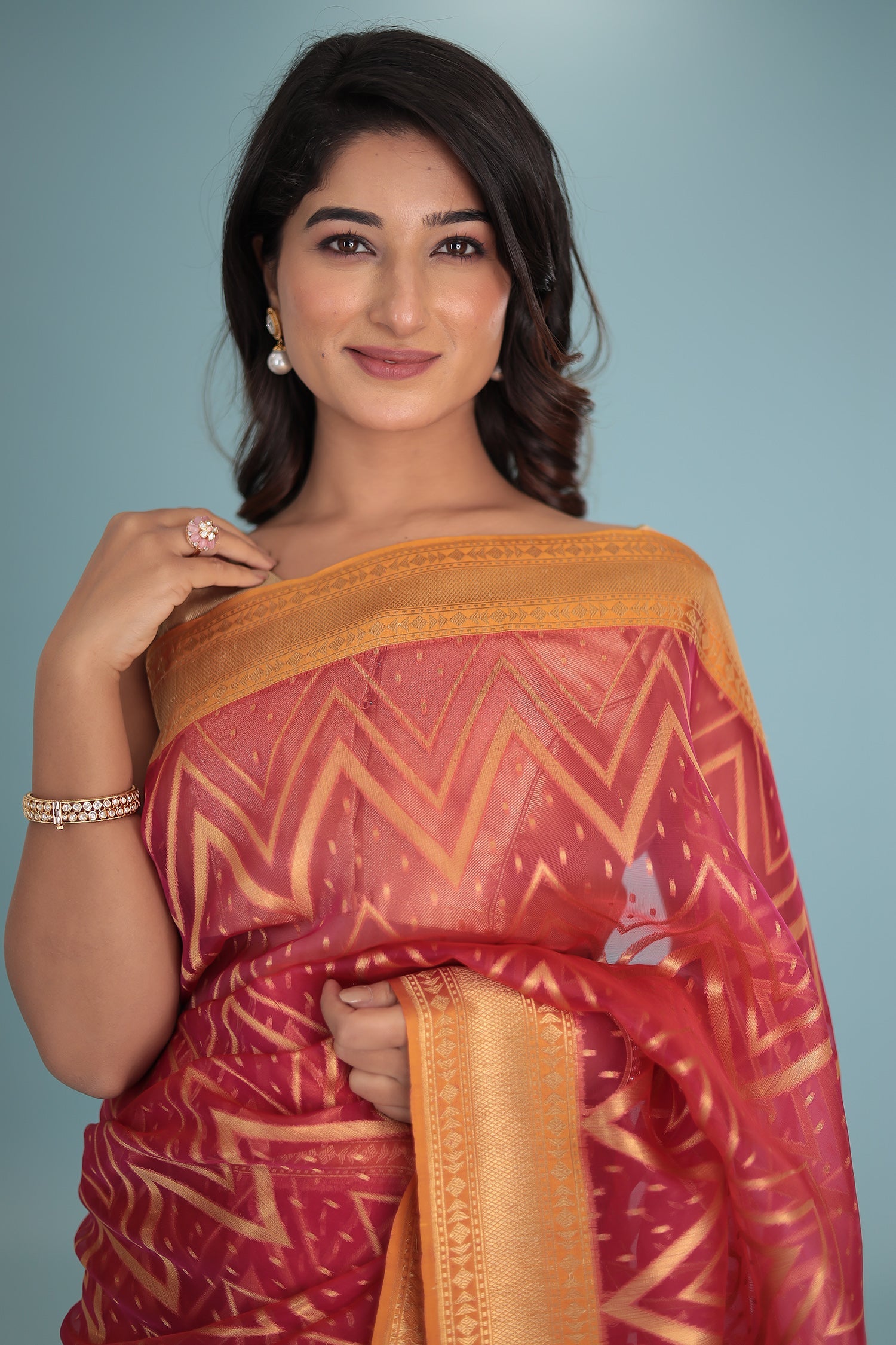 Hand Woven Organza Pure Silk Saree