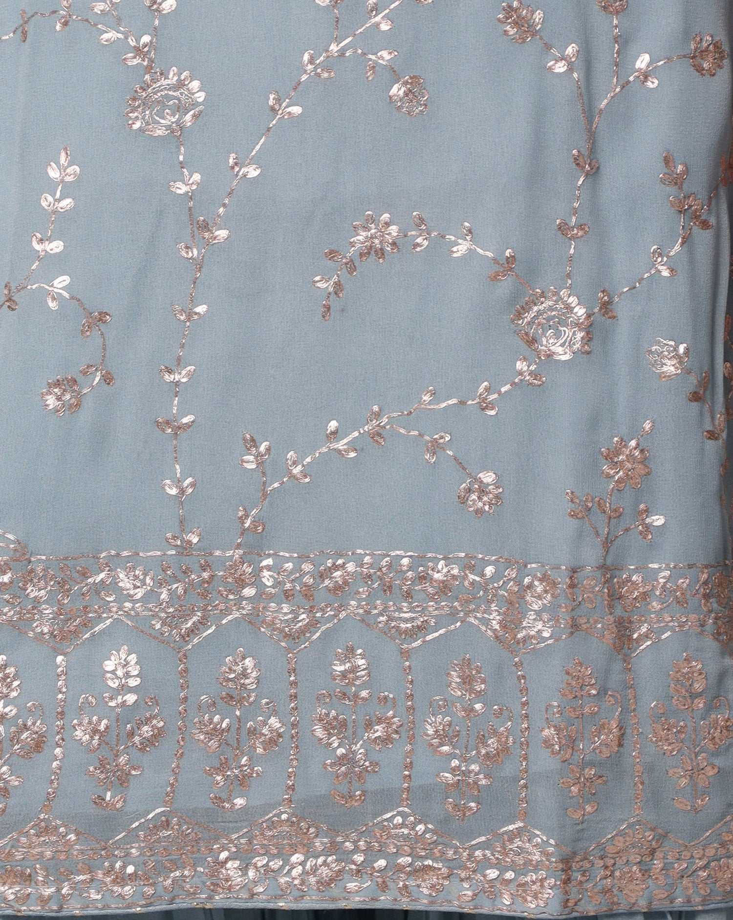 Georgette Straight Cut Sharara Suit with Pittan work.