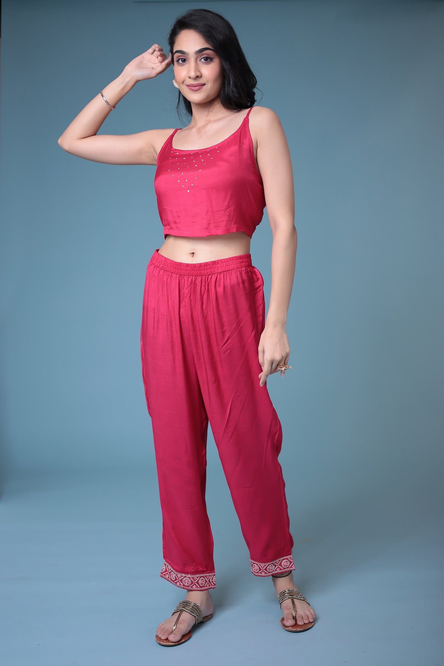 Printed Silk Kurta Set Stitched with Embroidered work.