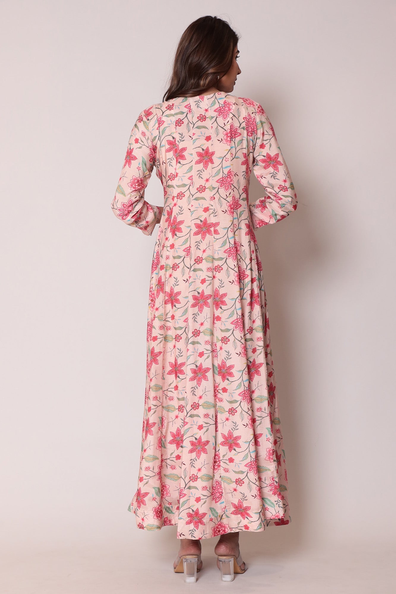 Floral Print Casual  Muslin Anarkali Kurta