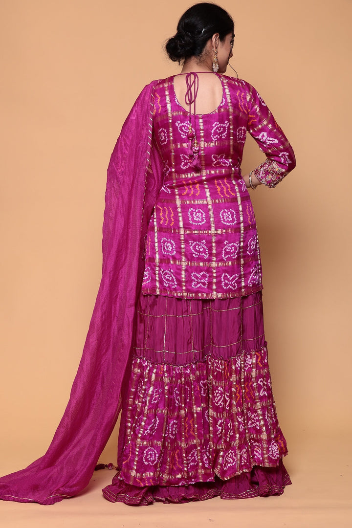 Silk Suit with Gota Patti work.