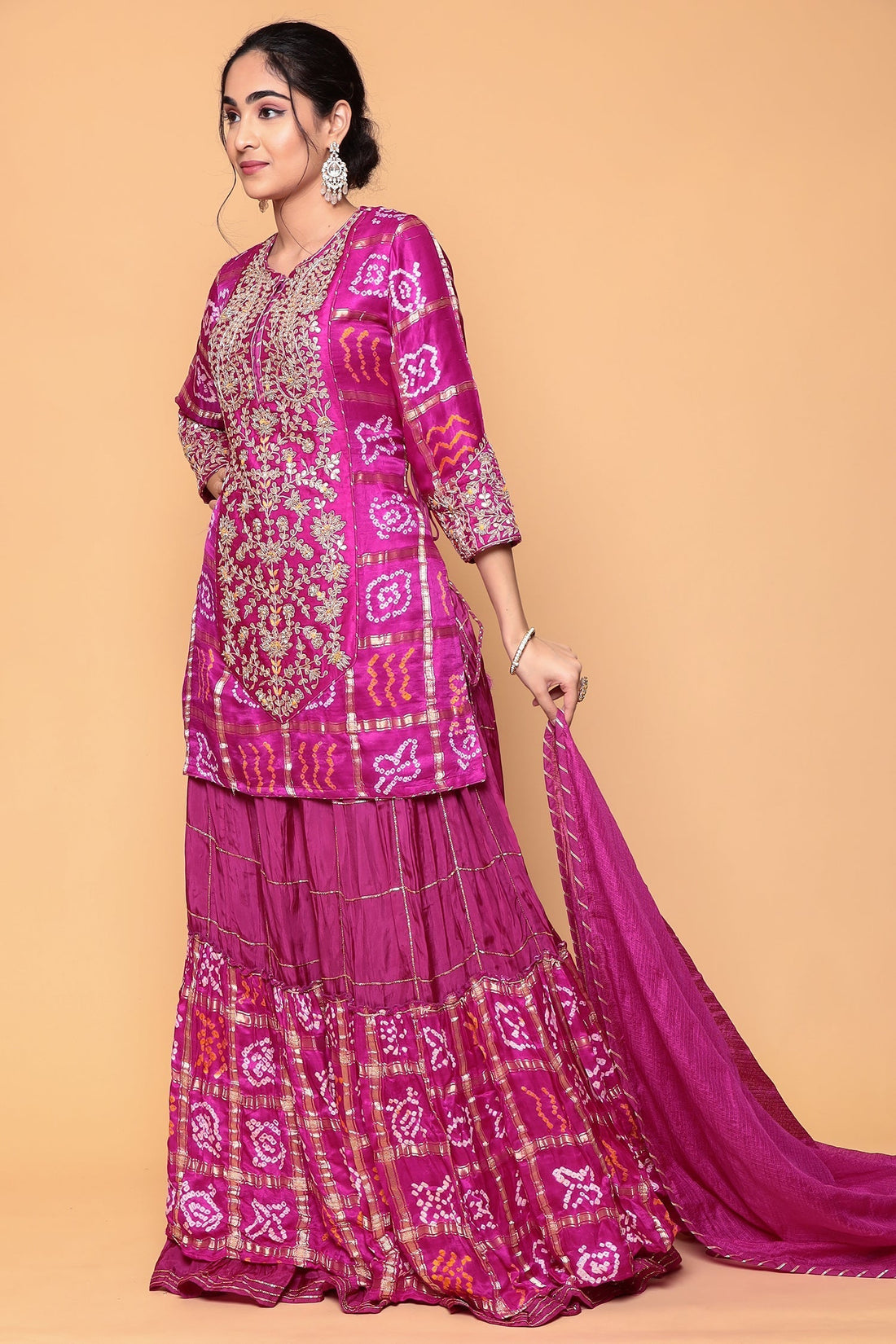 Silk Suit with Gota Patti work.