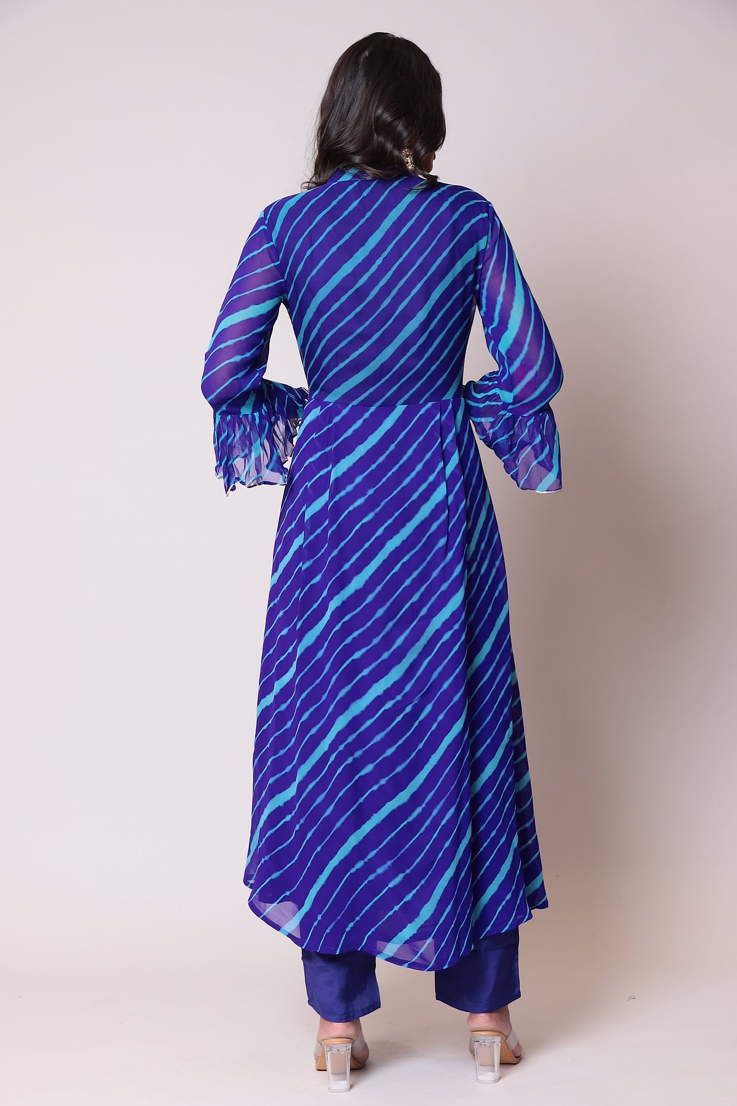 Leheriya Georgette Suit with Gota Patti work.