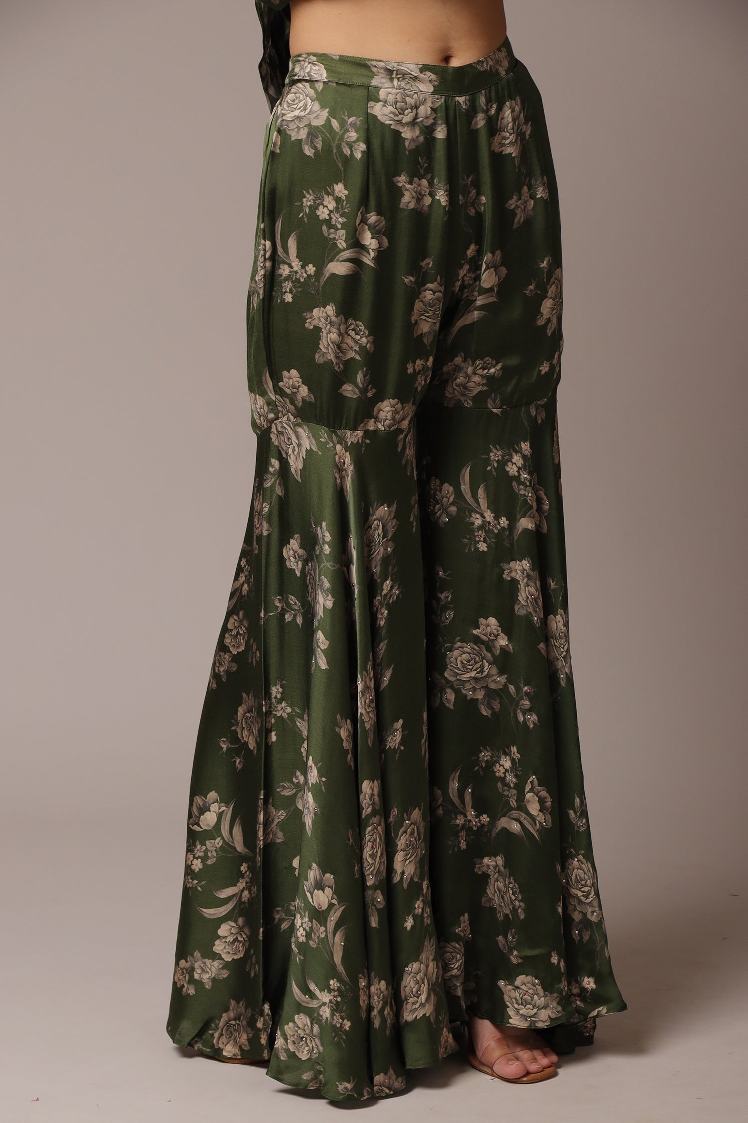 Printed Silk Indowestern with Cutdana work.