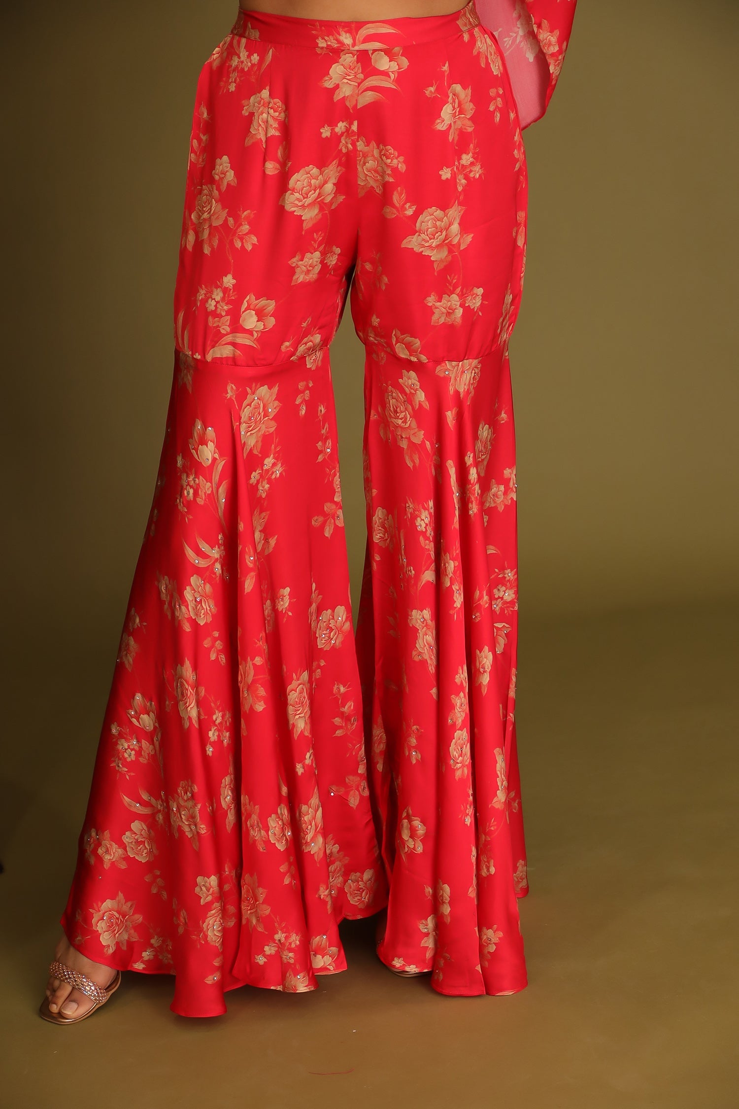 Printed Silk Indowestern with Cutdana work.