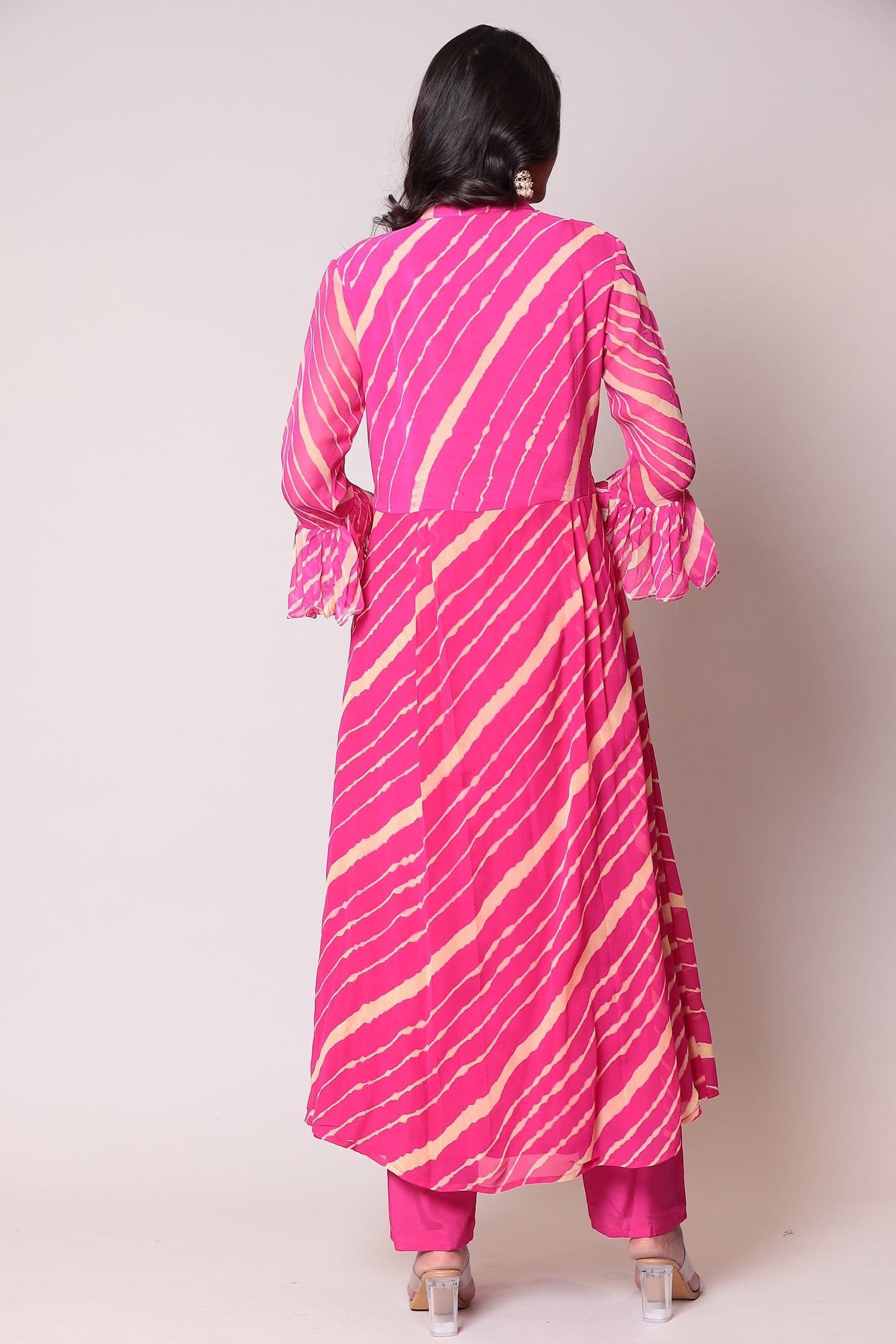 Leheriya Georgette Suit with Gota Patti work.