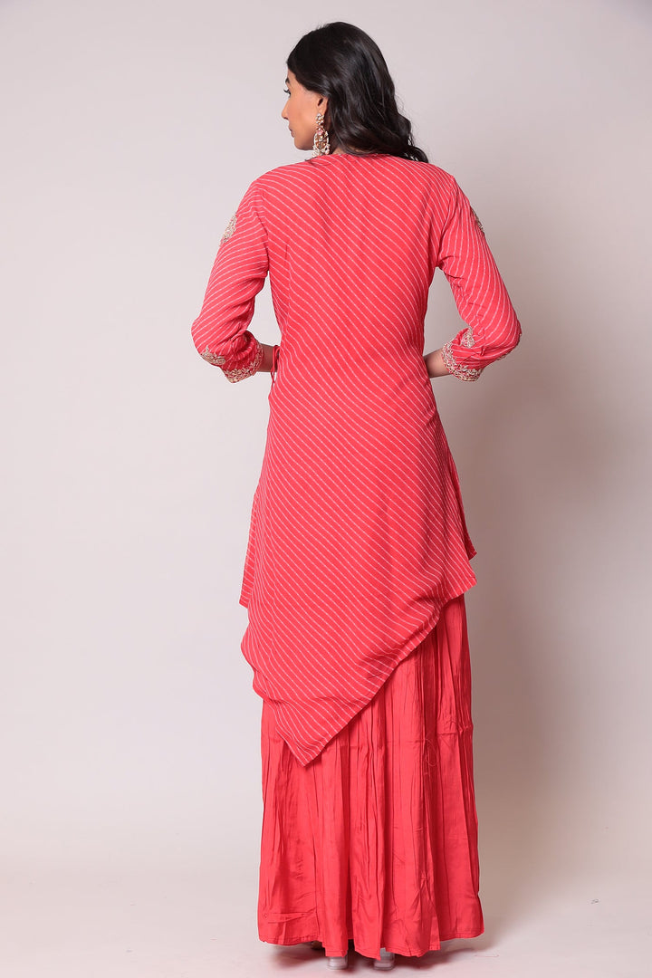 Leheriya Georgette Suit with Gota Patti work.