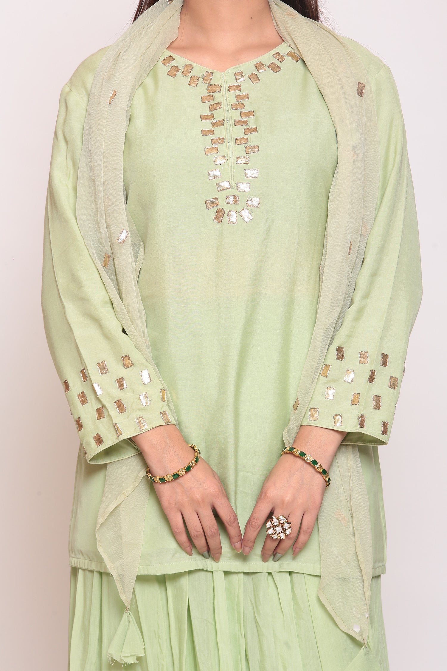Rayon cotton  Suit  with Gota Patti work.