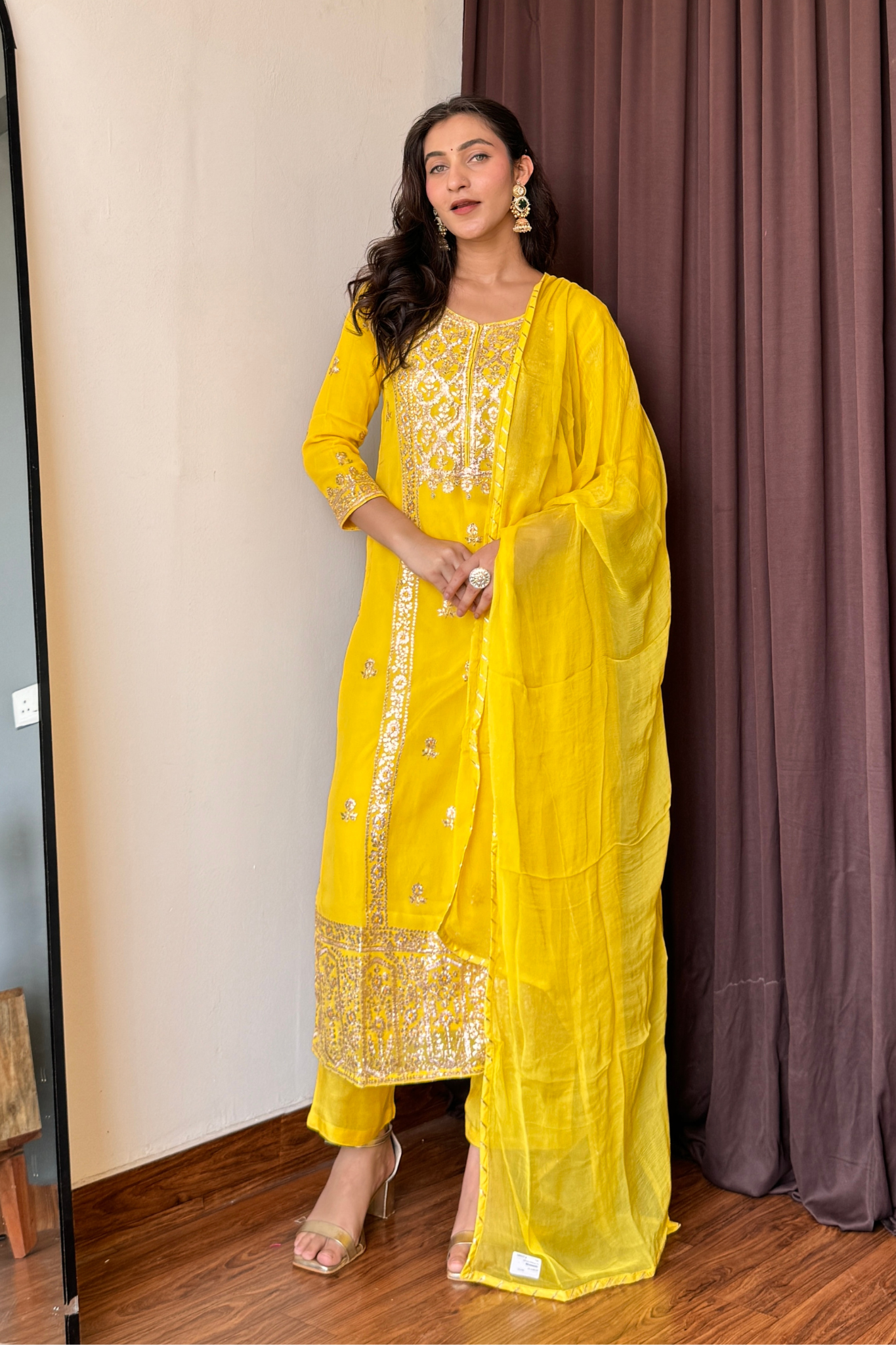 Georgette Suit Embroidered with Pittan work