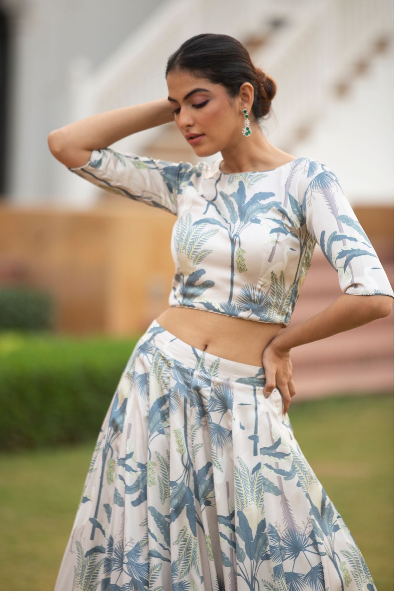 Printed Satin Silk Indowestern