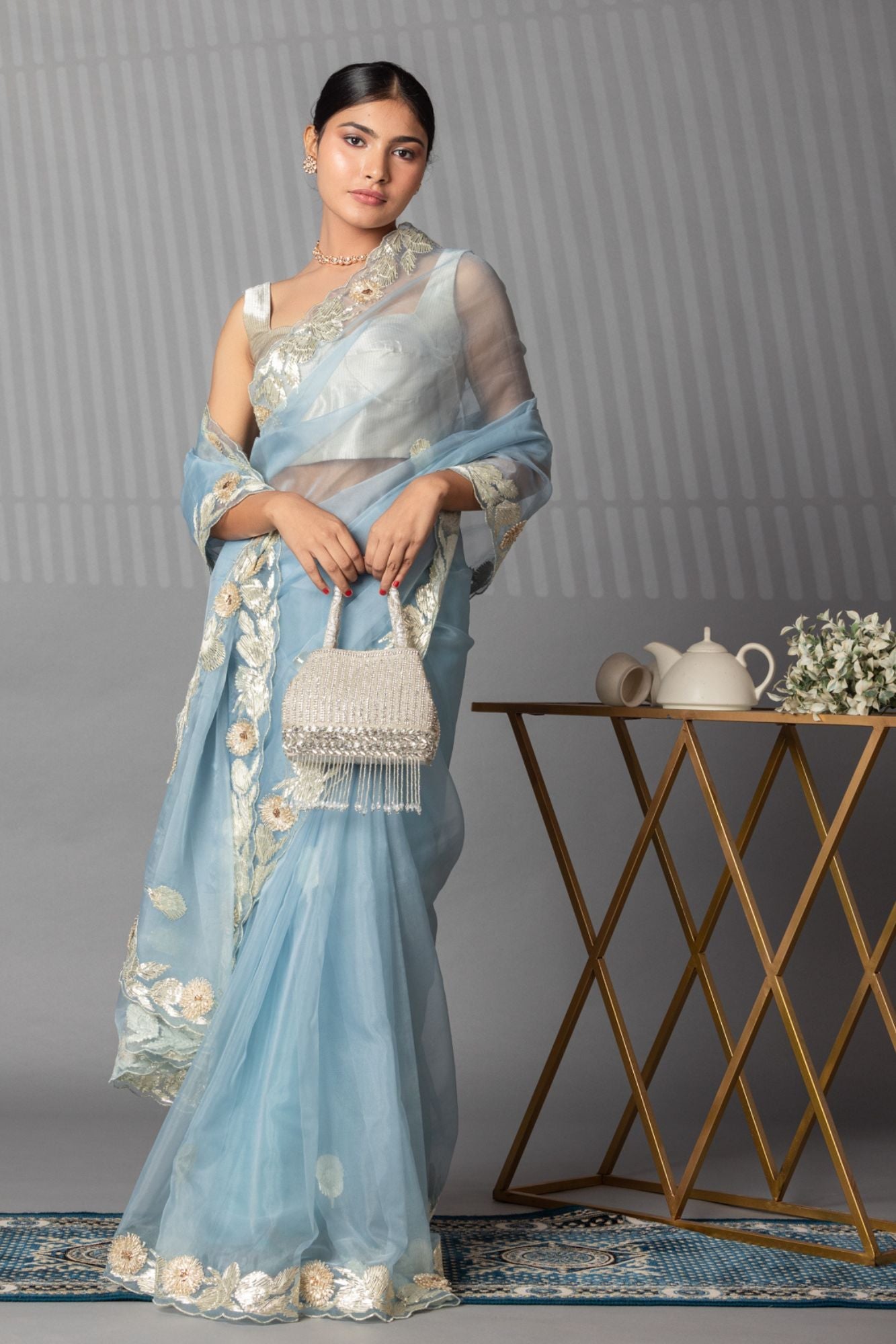 Elegant Gota Work Organza Saree