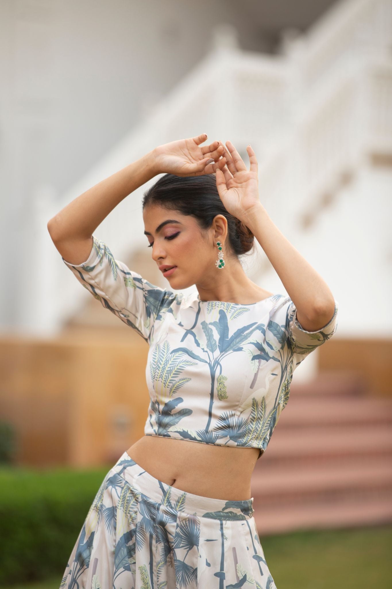 Printed Satin Silk Indowestern