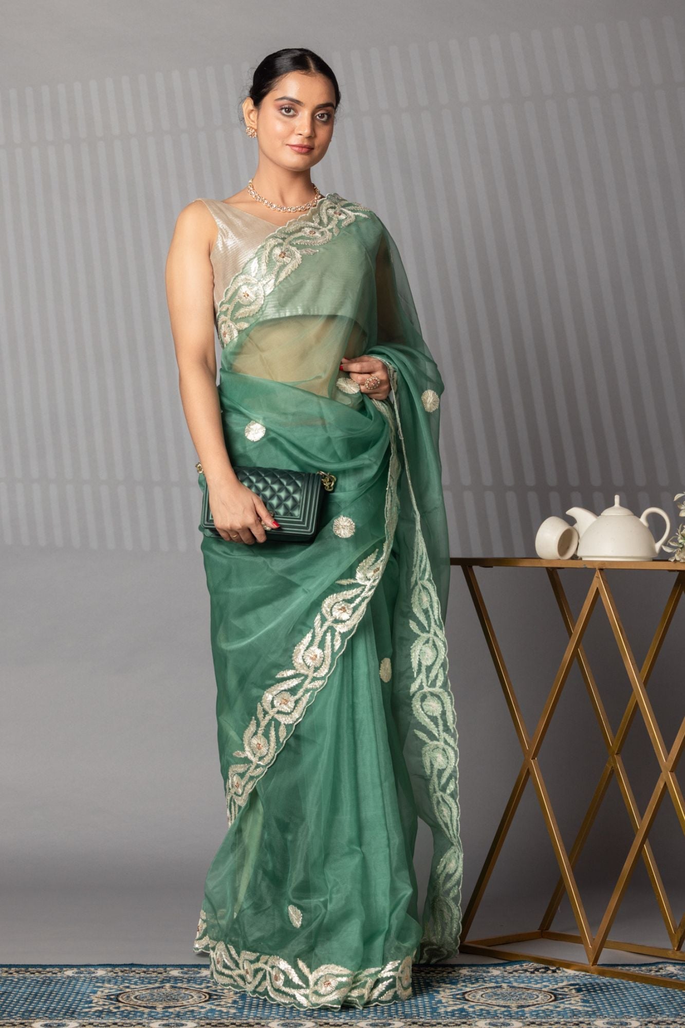Elegant Gota Work Organza Saree
