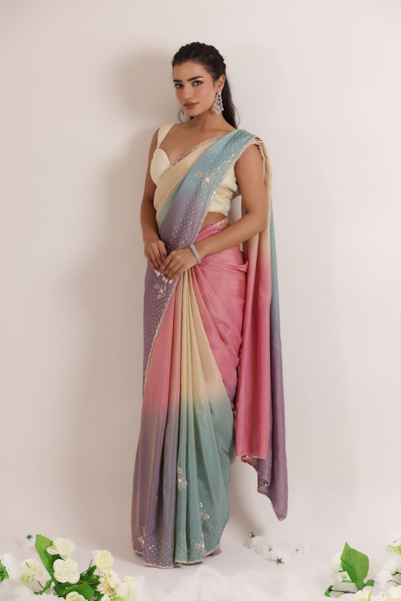 Silk Saree with Embellished work