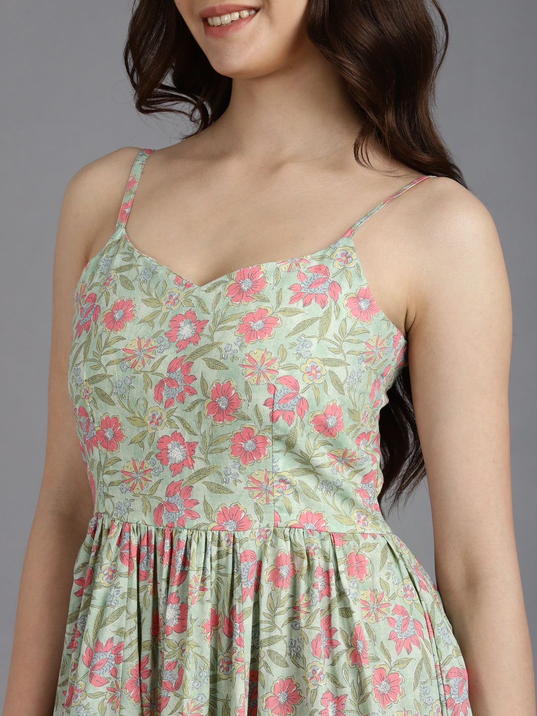 Printed A-Line Cotton Western Dress