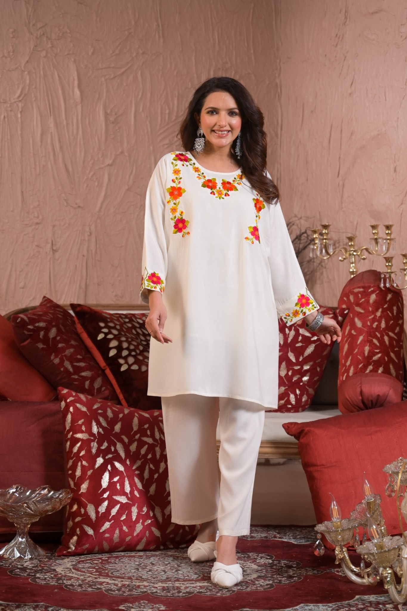 Pure Cotton Kurta Kurta Set Stitched with Thread work