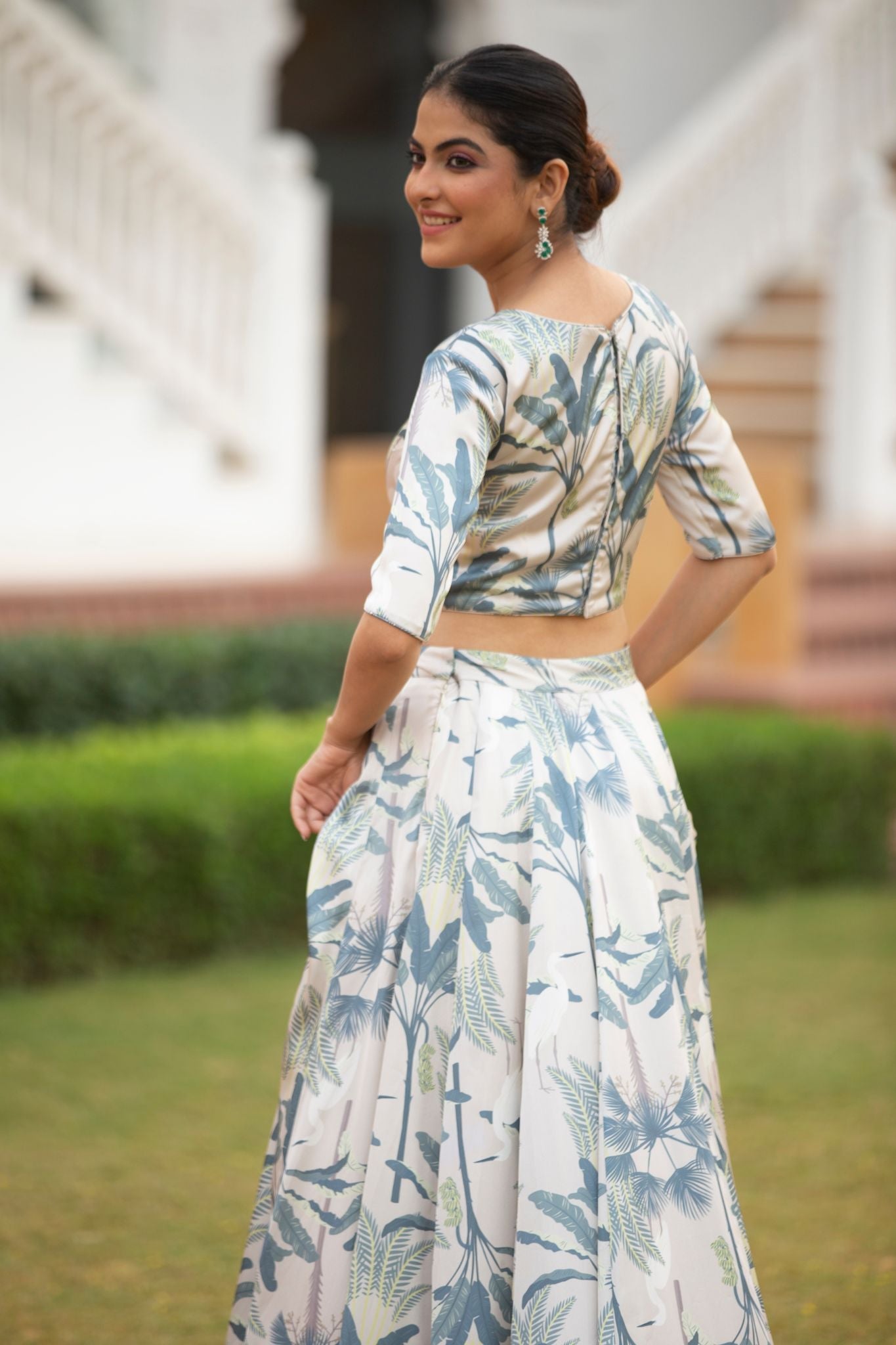 Printed Satin Silk Indowestern