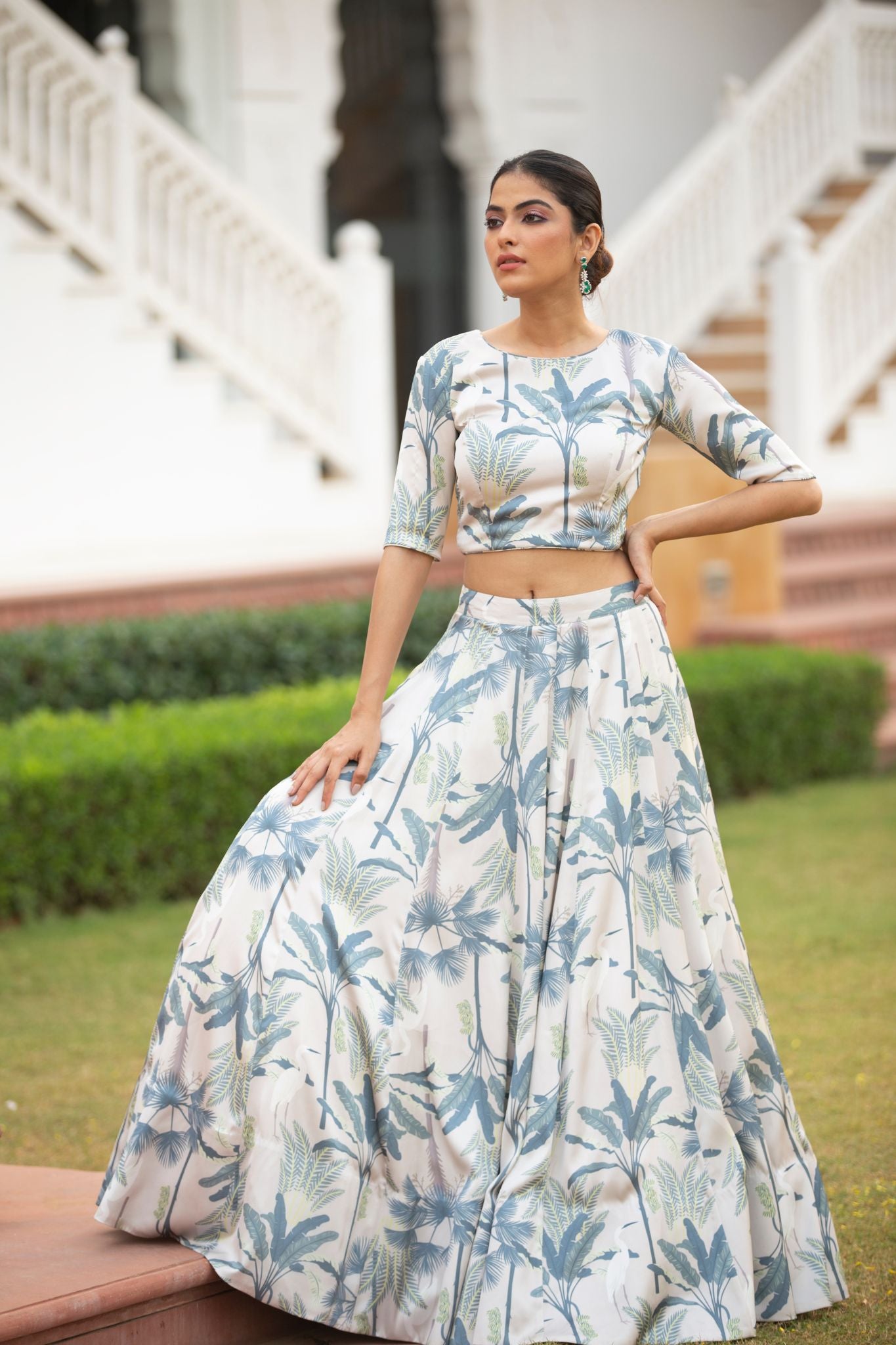 Printed Satin Silk Indowestern