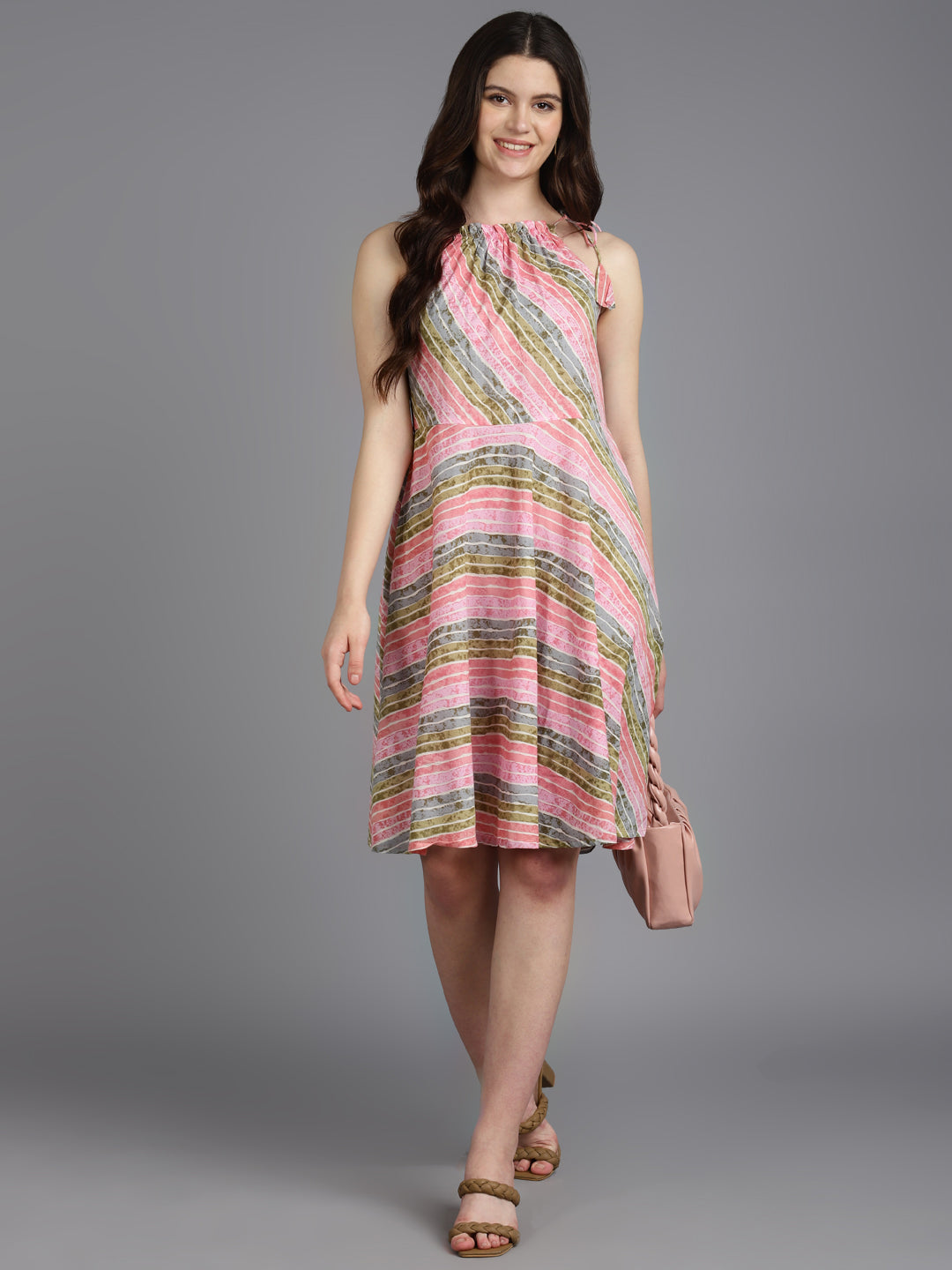 Printed A-Line Cotton Western Dress