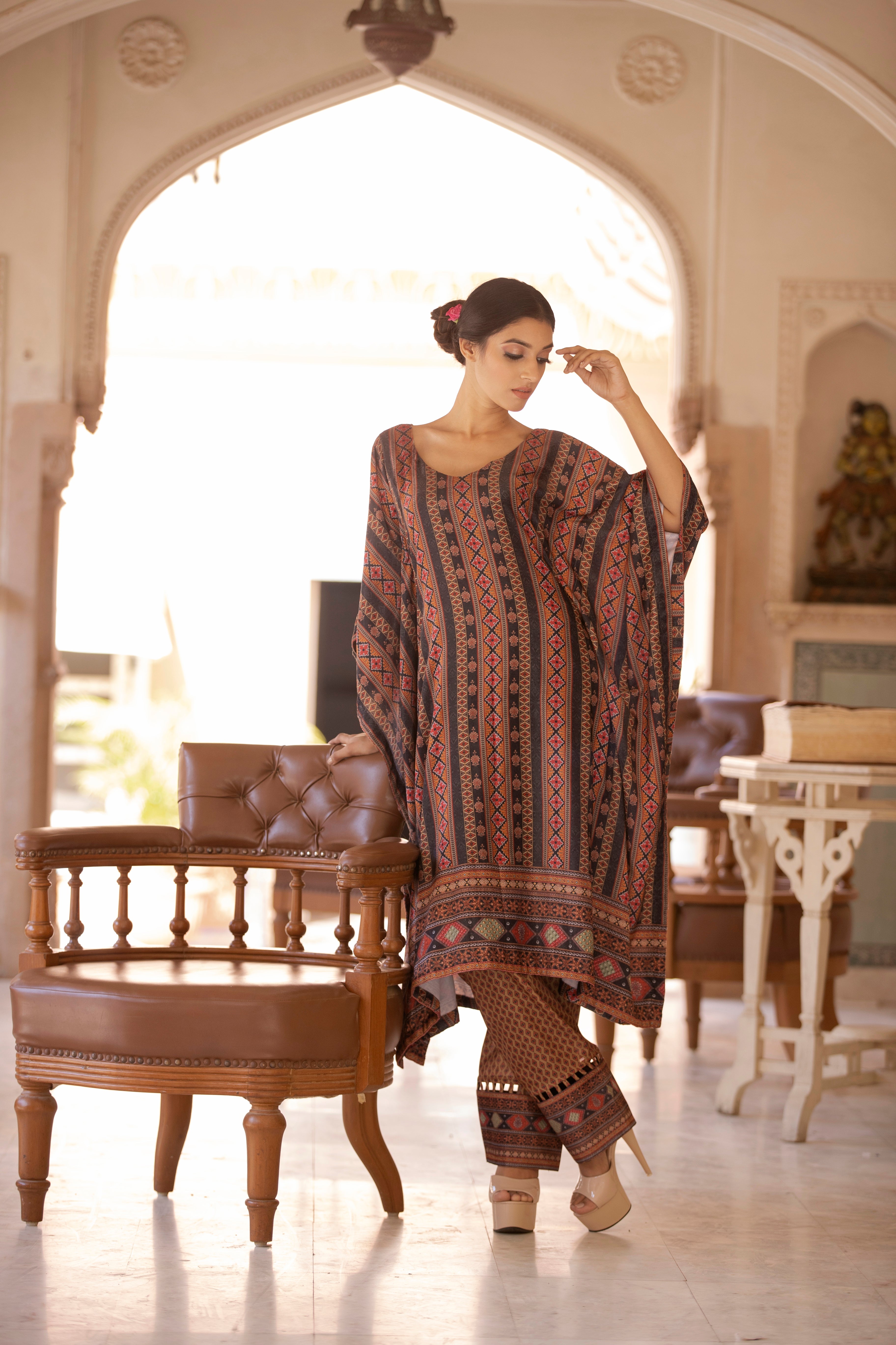 Velvet Suit with Digital Print work