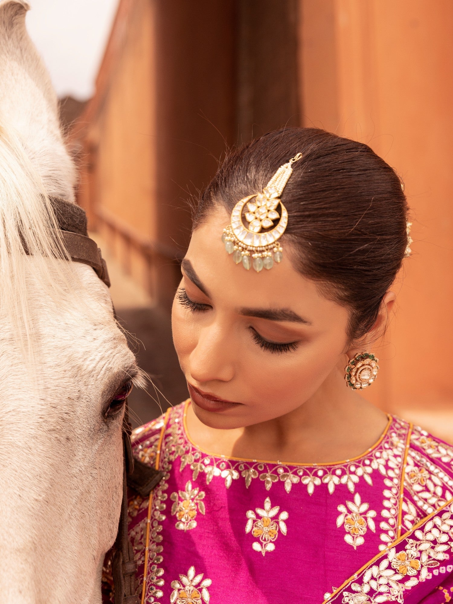 Silk Crush Lehenga with Bandhej Duppatta with Zardozi Work Blouse.
