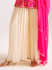 Bandhej Chinon Georgette Suit with Pearl and Thread work