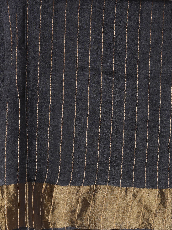 Tussar  Saree with Shibori, Zari work.