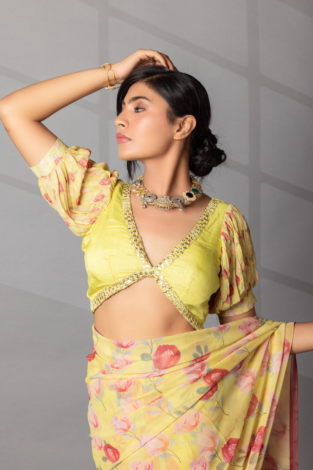 Digital  Floral Print Georgette Saree