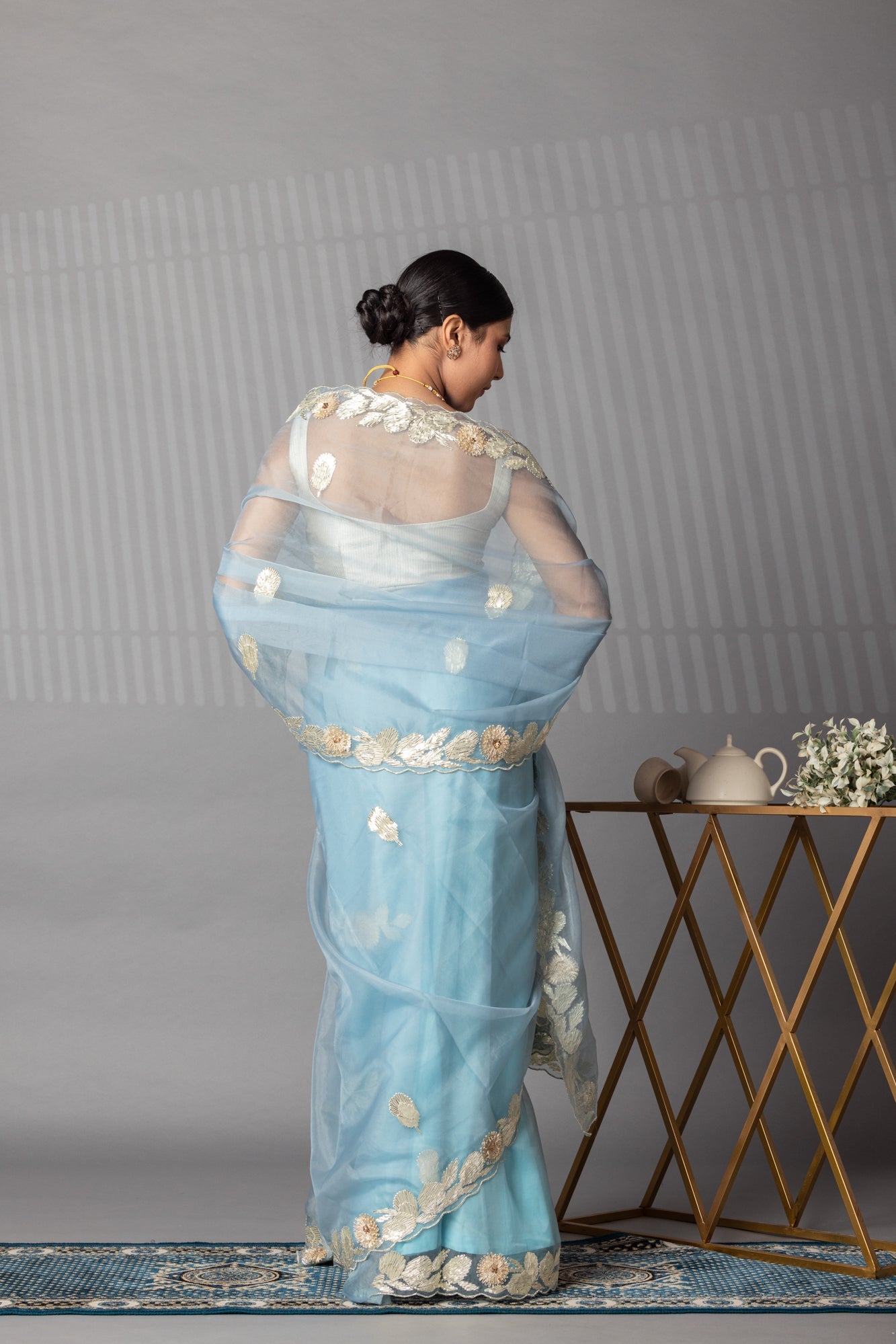 Elegant Gota Work Organza Saree