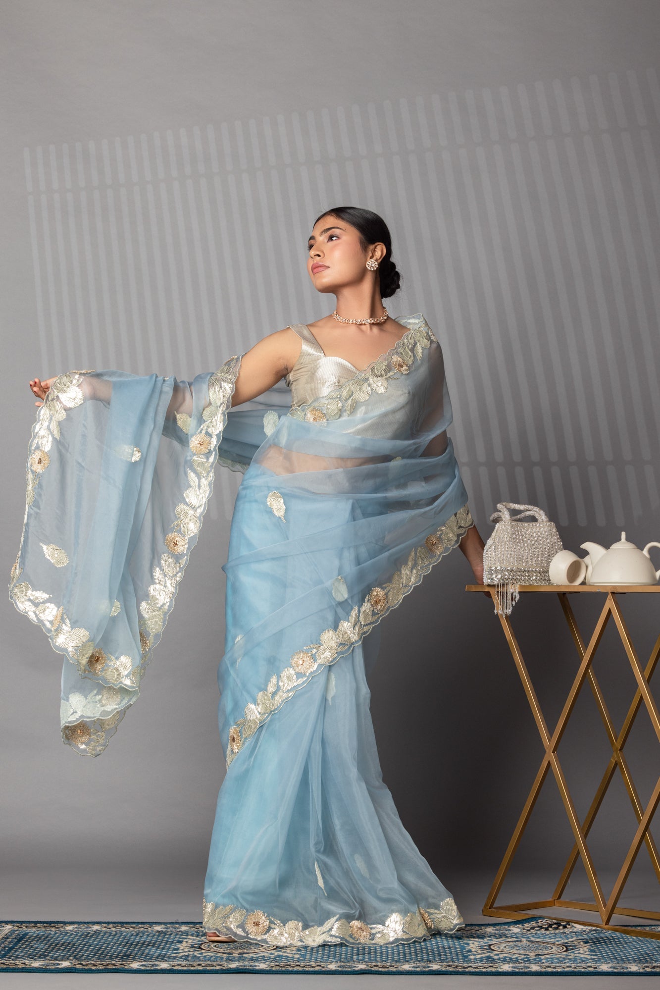 Elegant Gota Work Organza Saree