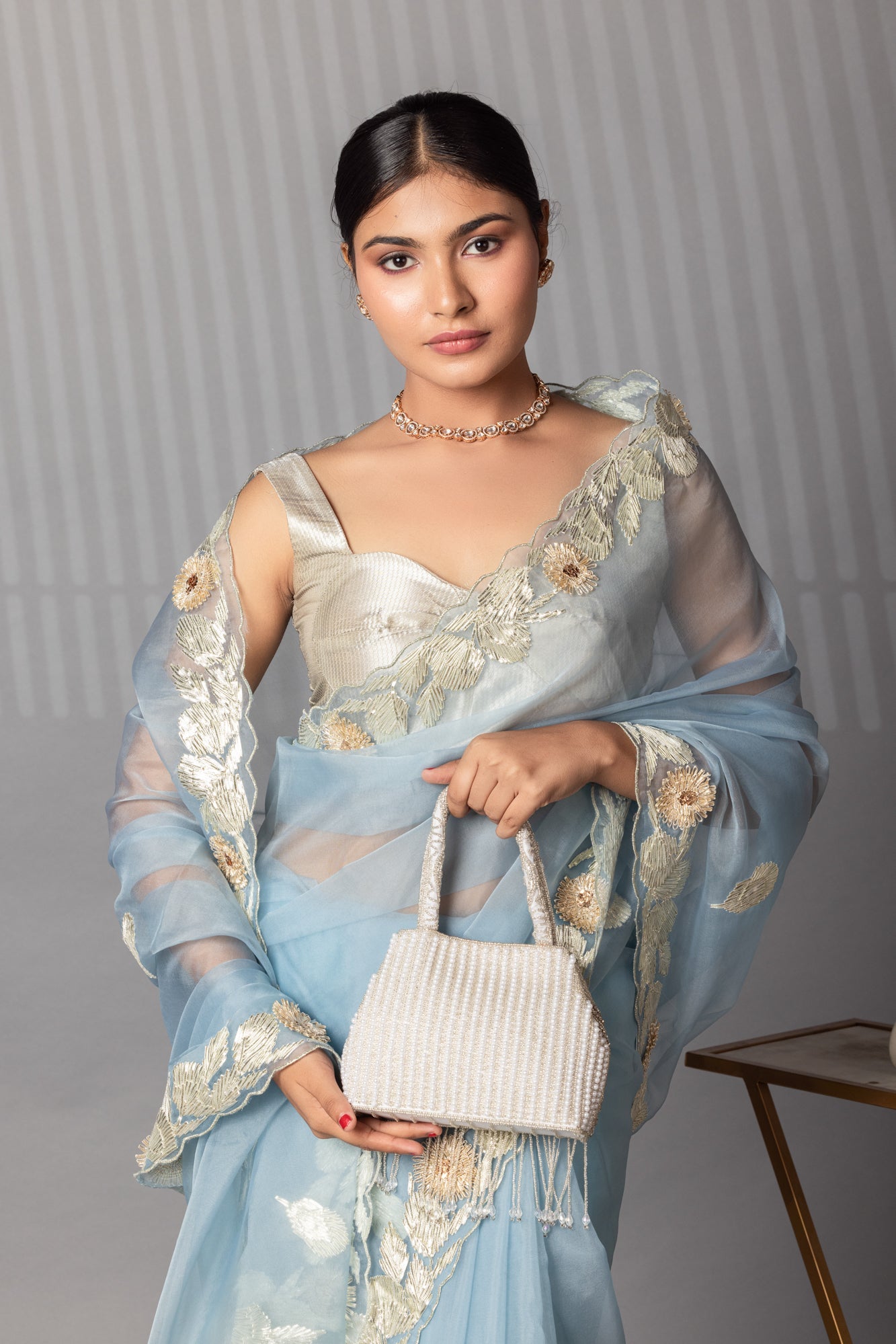 Elegant Gota Work Organza Saree