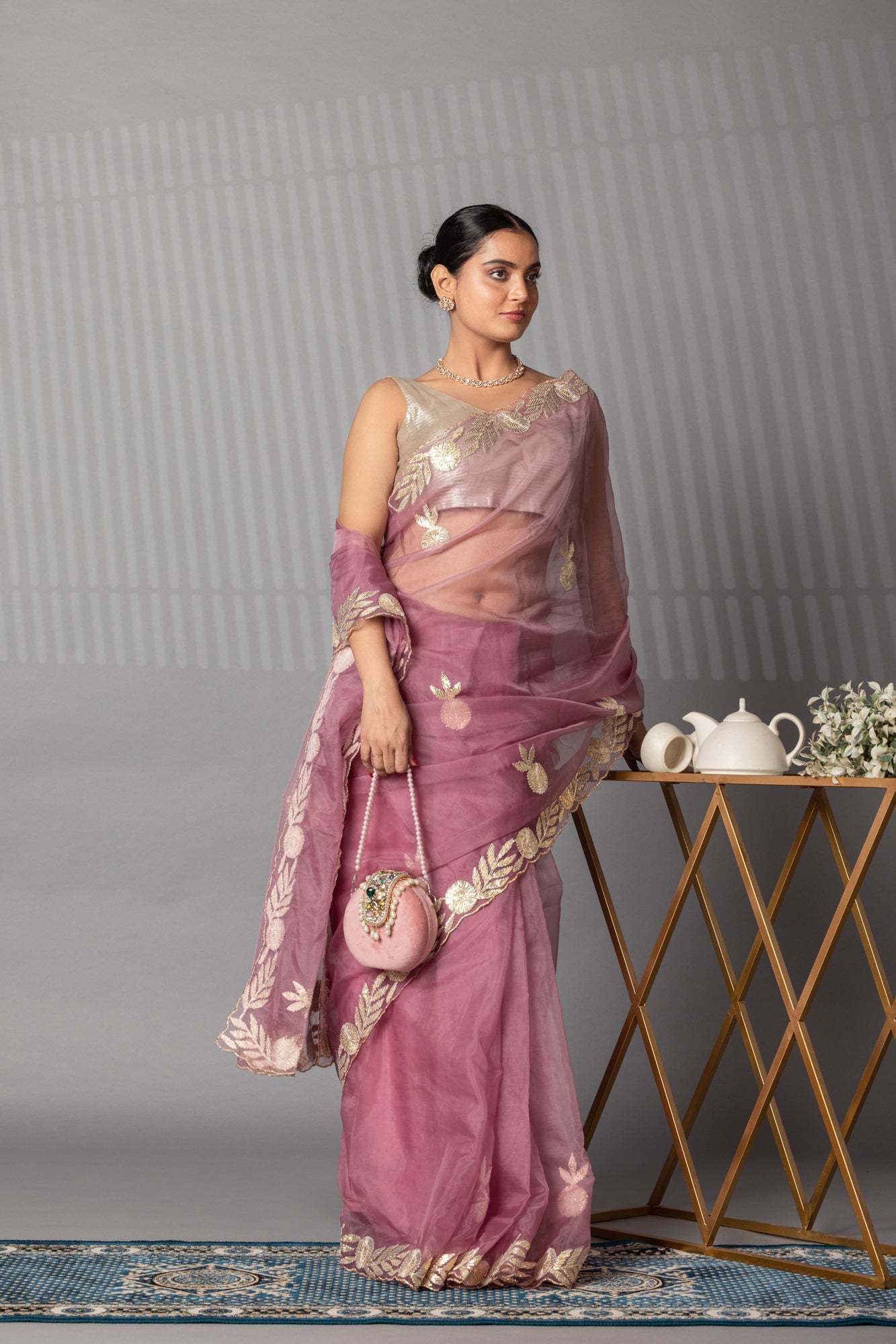 Elegant Gota Work Organza Saree
