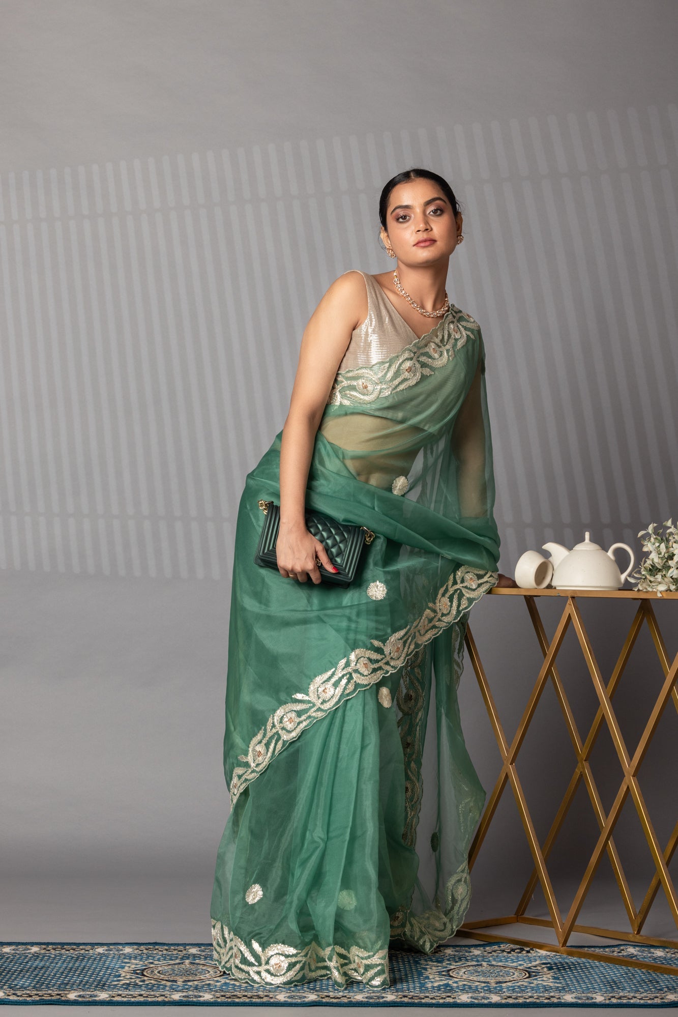 Elegant Gota Work Organza Saree