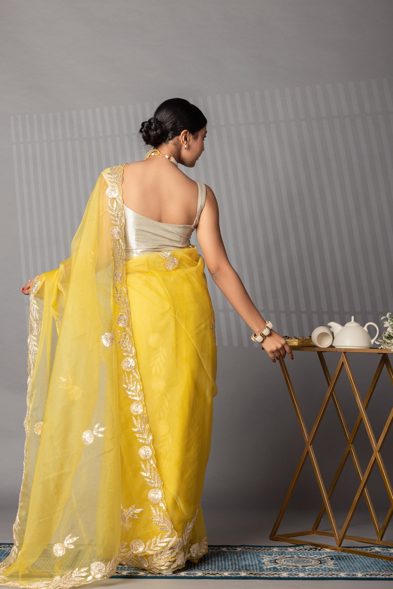 Elegant Gota Work Organza Saree