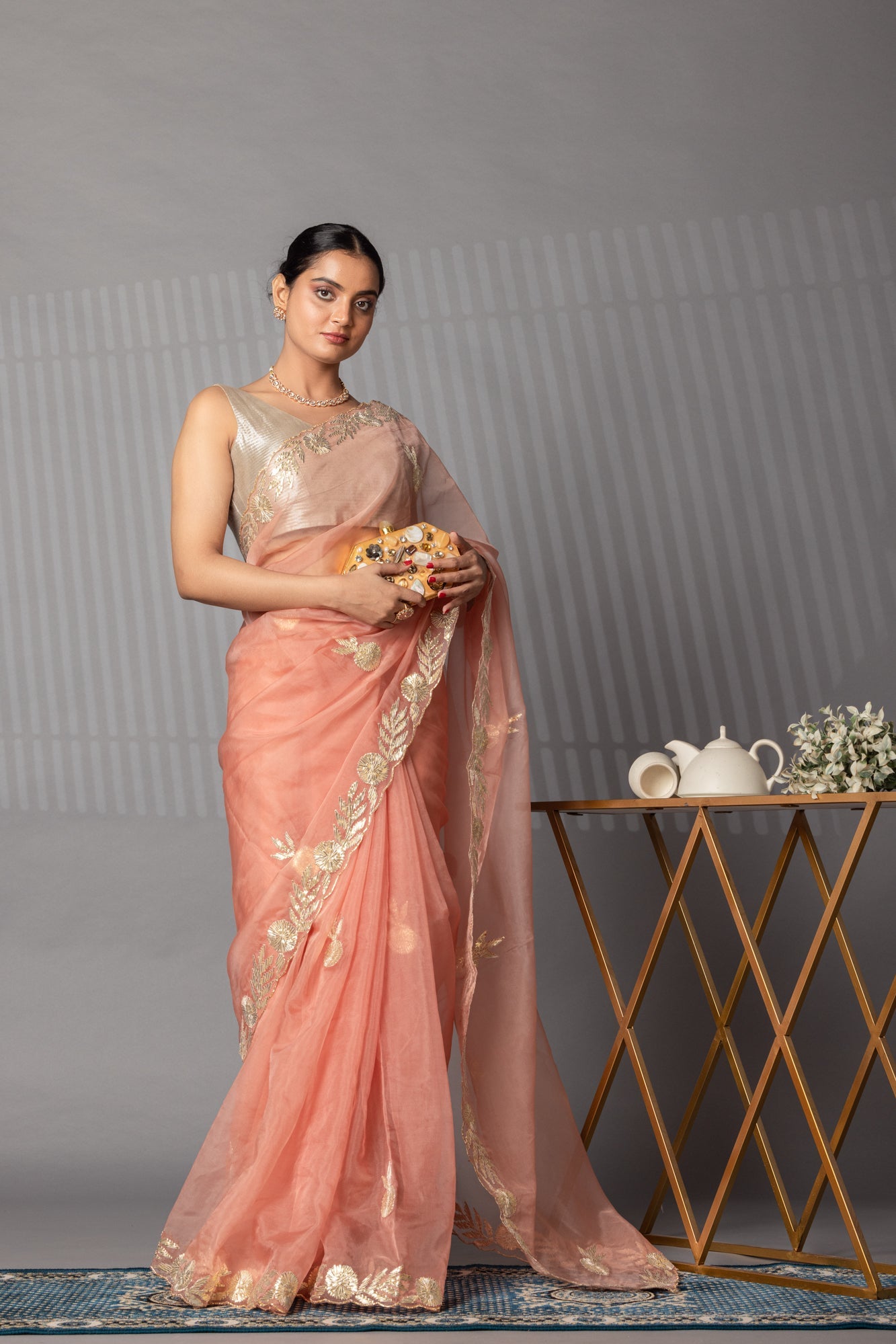 Elegant Gota Work Organza Saree