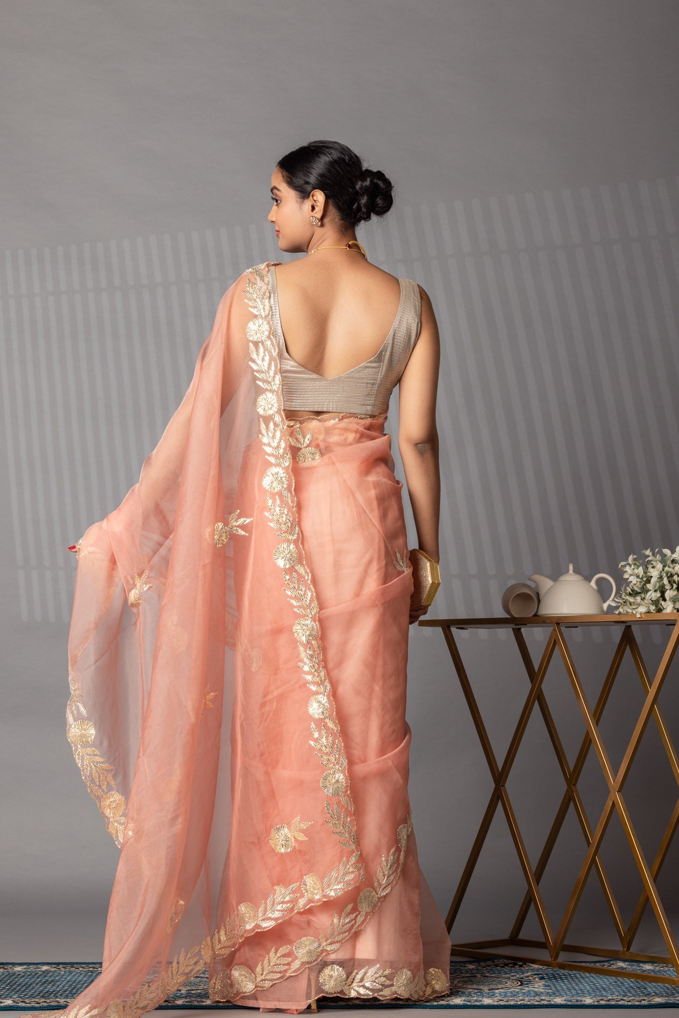 Elegant Gota Work Organza Saree