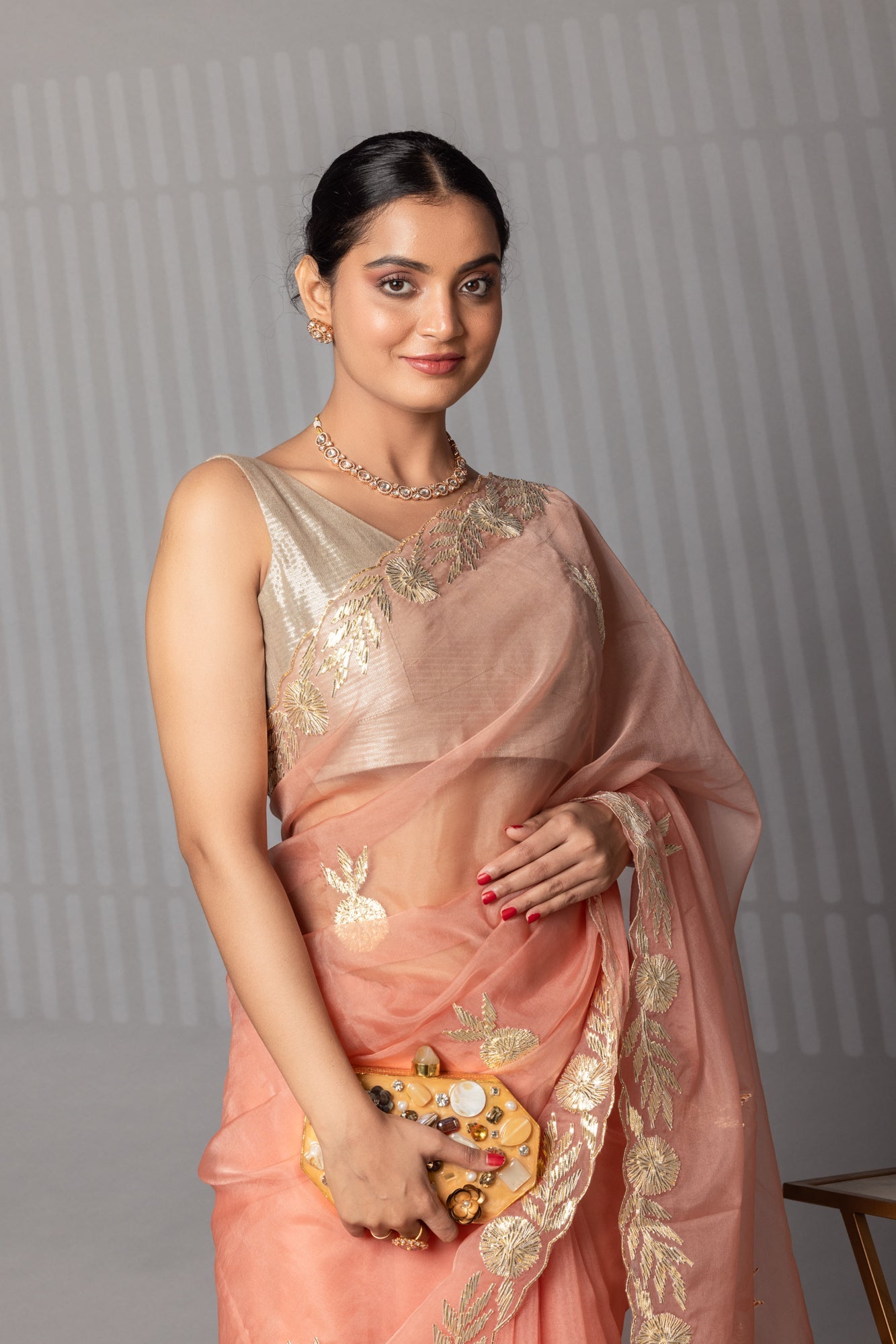 Elegant Gota Work Organza Saree