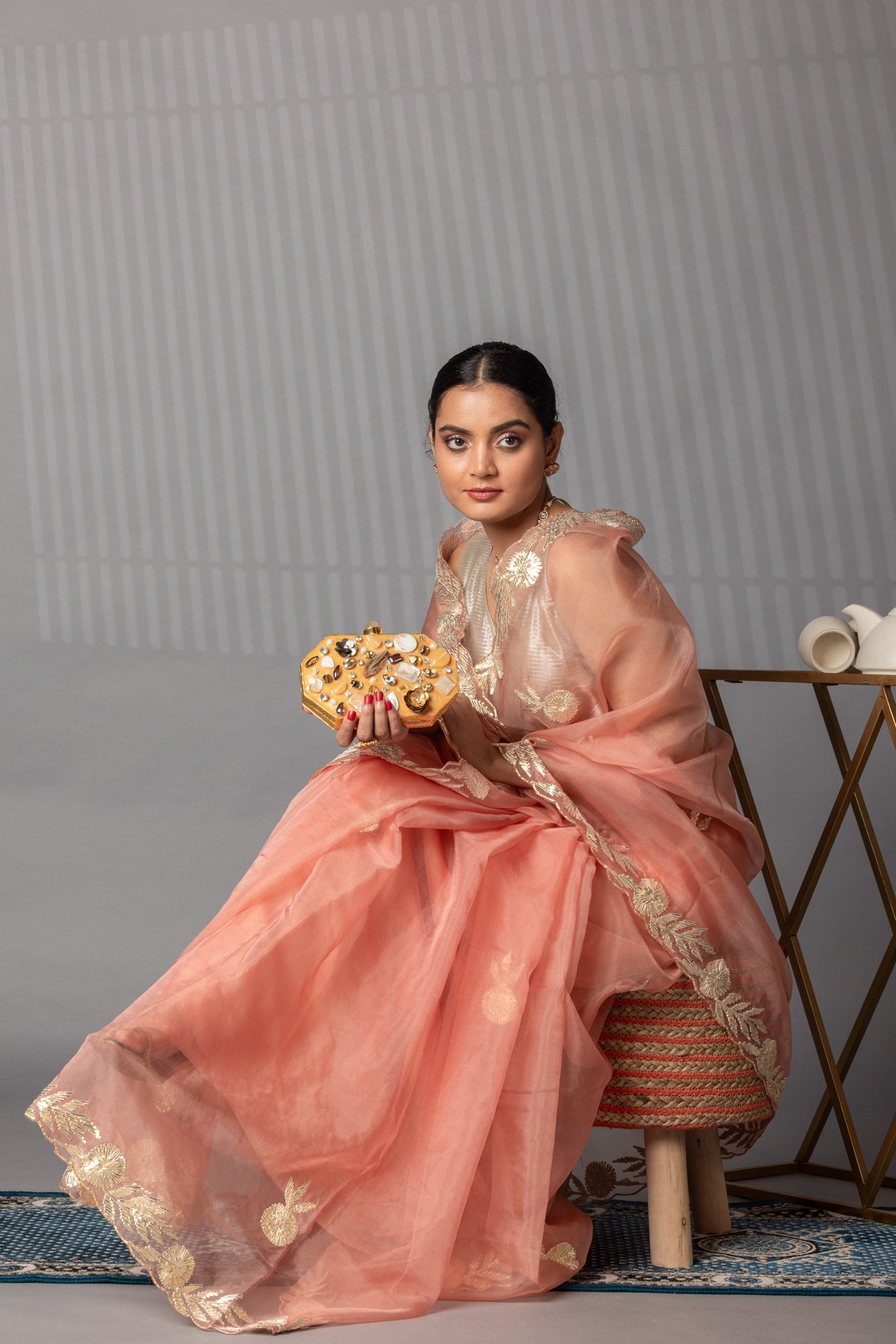 Elegant Gota Work Organza Saree