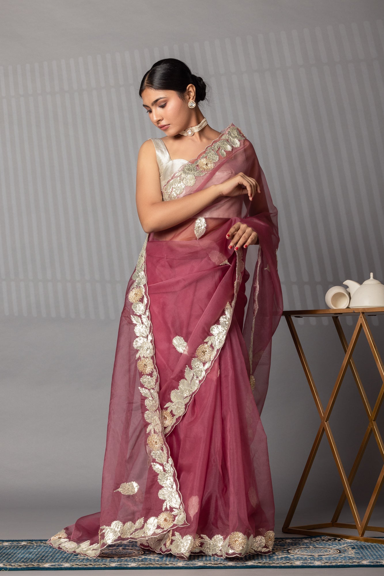 Elegant Gota Work Organza Saree