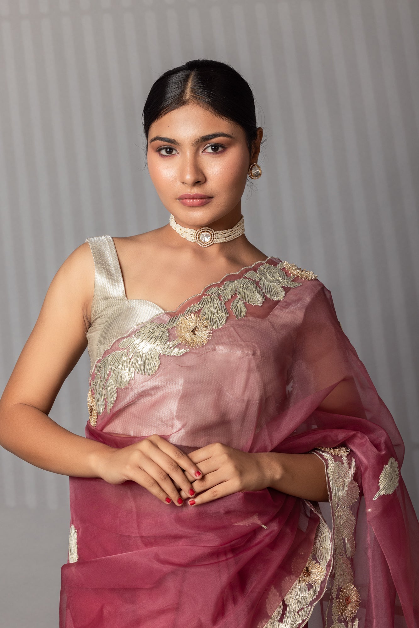 Elegant Gota Work Organza Saree