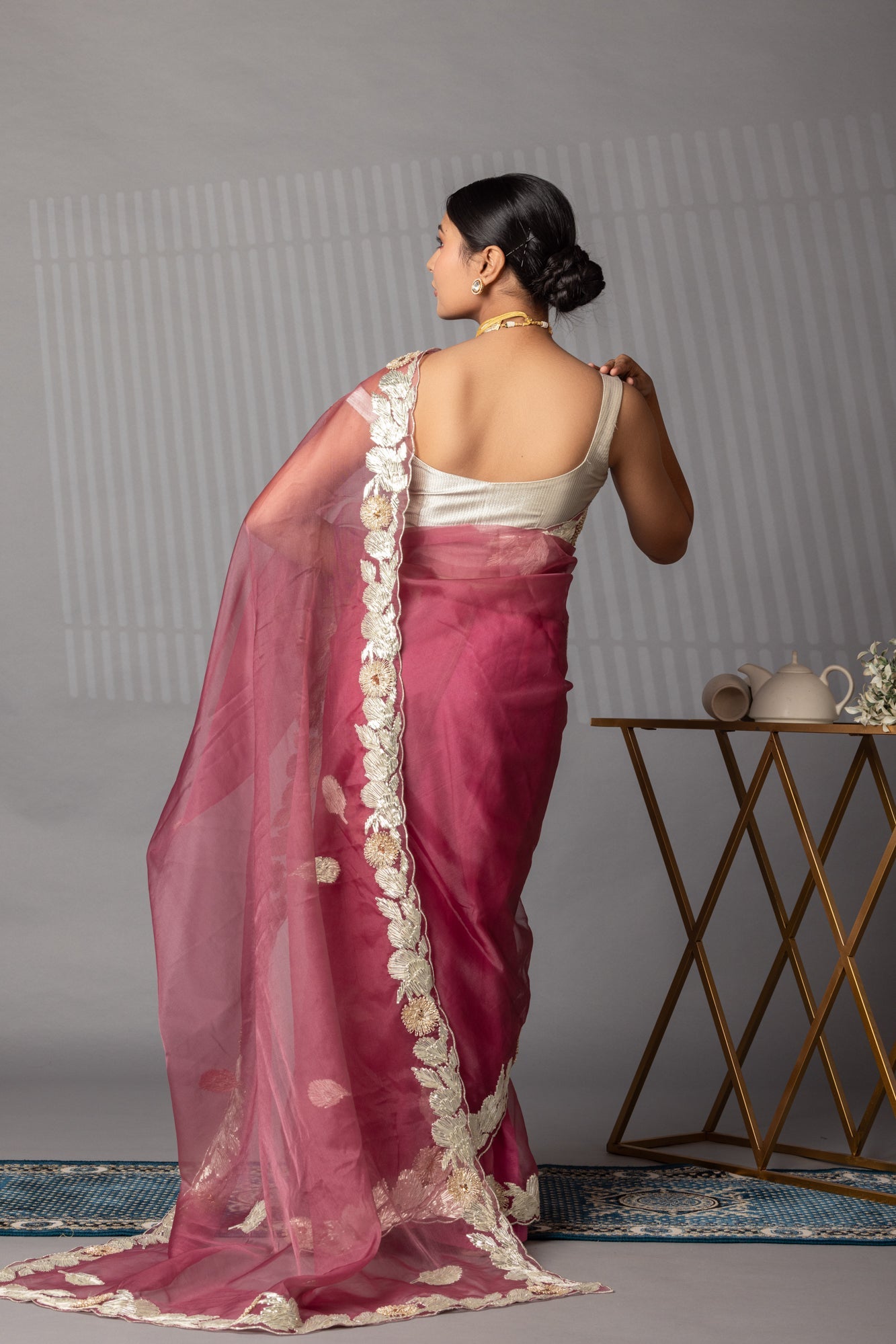 Elegant Gota Work Organza Saree