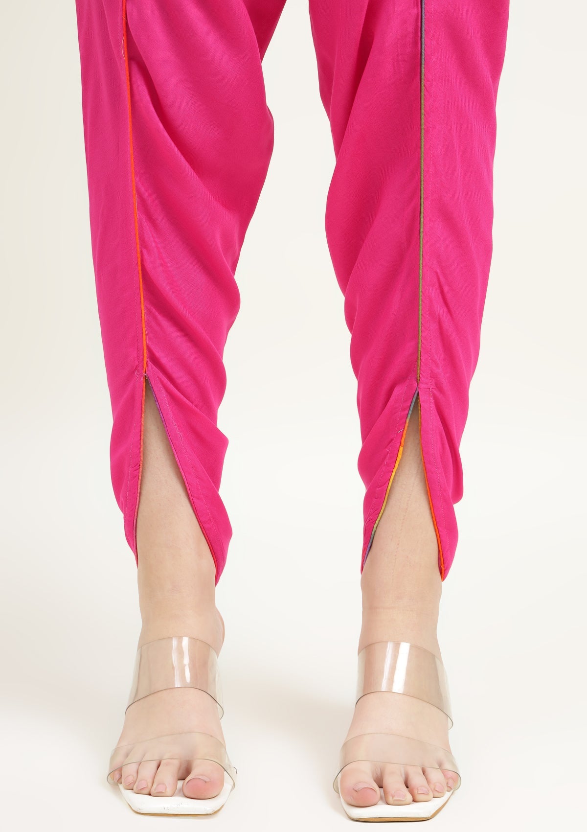 Printed Silk Blend Kaftan Set Stitched with Cutdana Work