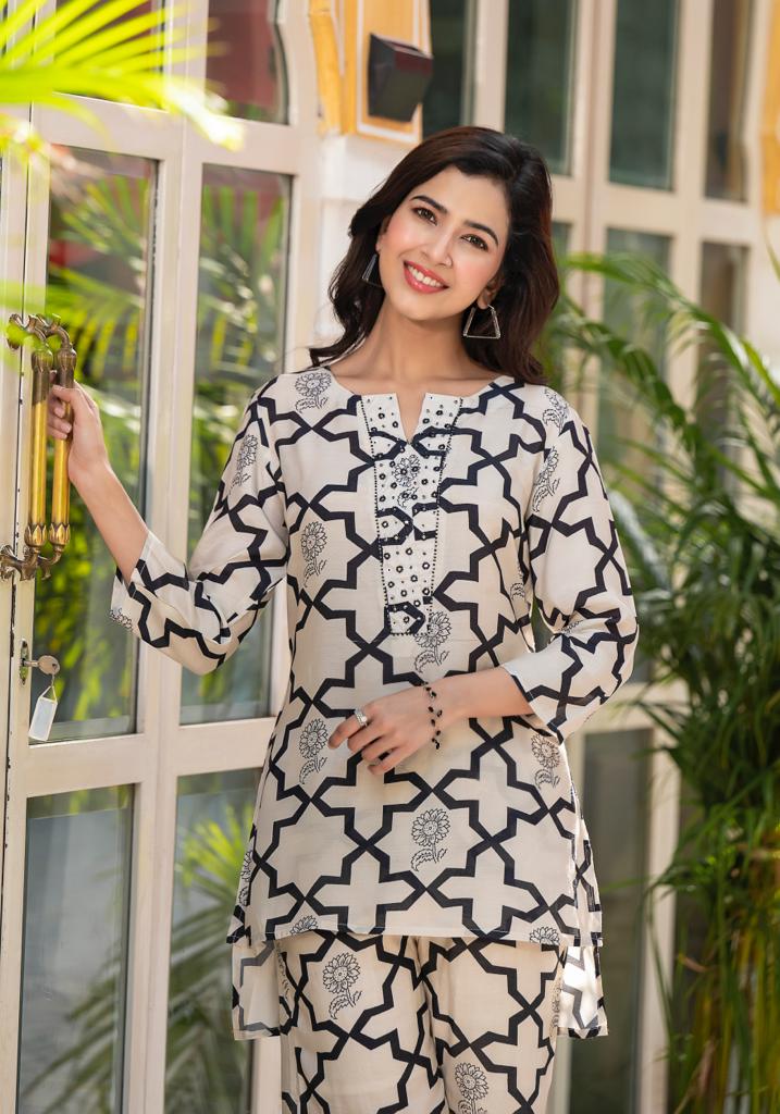 Printed Muslin Co Ords Set