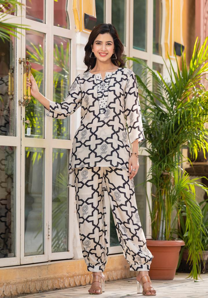 Printed Muslin Co Ords Set